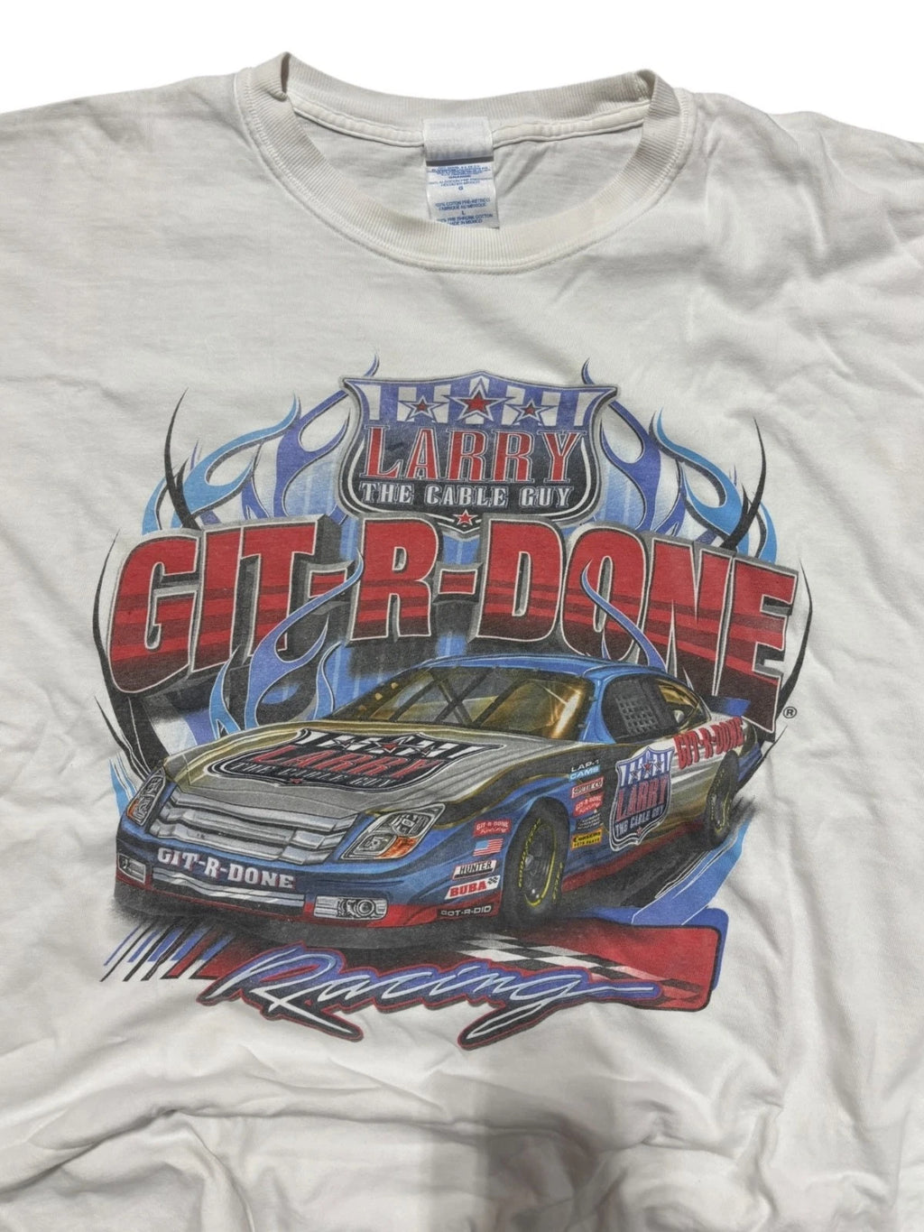 Vintage NASCAR Racing T-Shirt - Large - White Graphic Tee