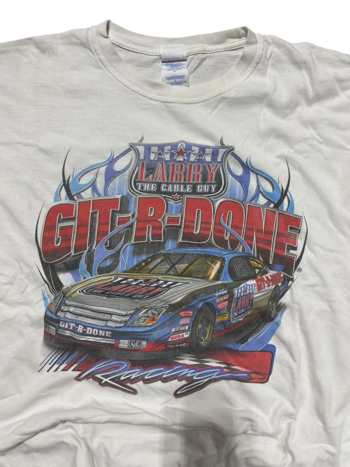 Vintage NASCAR Racing T-Shirt - Large - White Graphic Tee