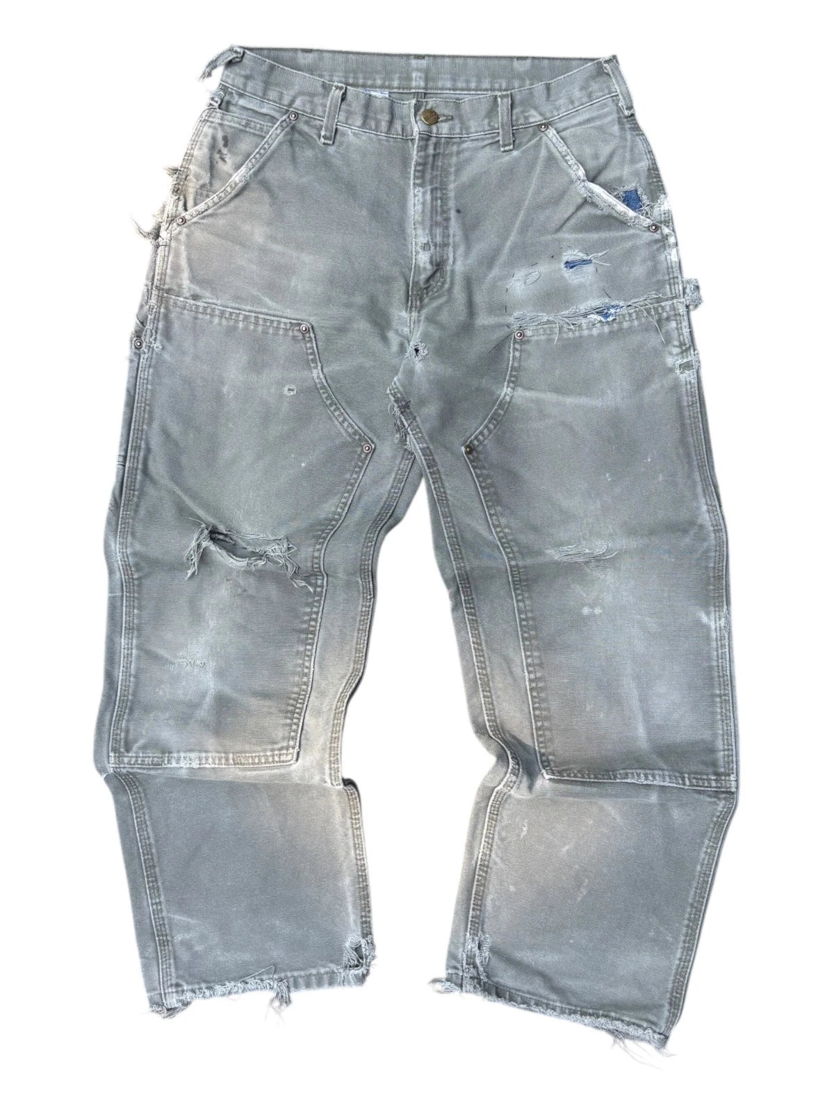 Vintage Olive Carhartt Double Knee Pants - 30x29" - Distressed Workwear Bottoms