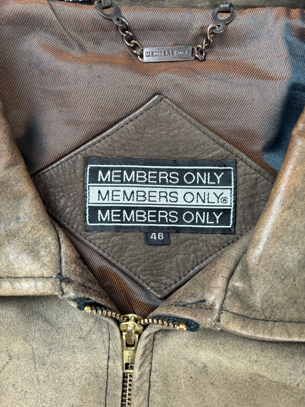 Vintage Members Only Leather Bomber Jacket