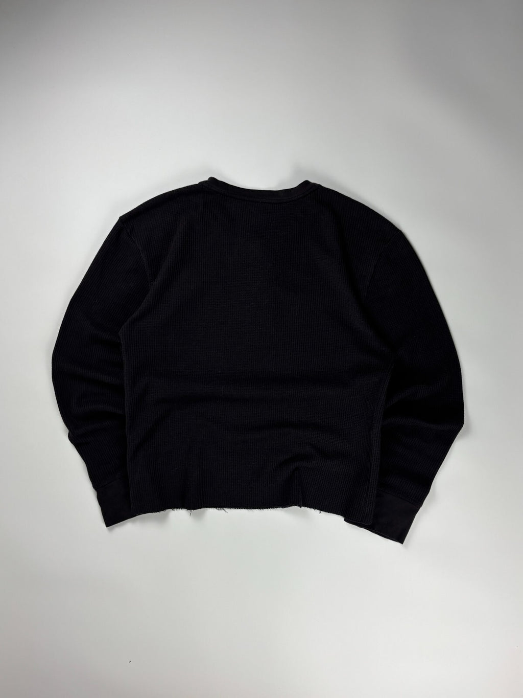 Vintage Henley Cropped Thermal Shirt