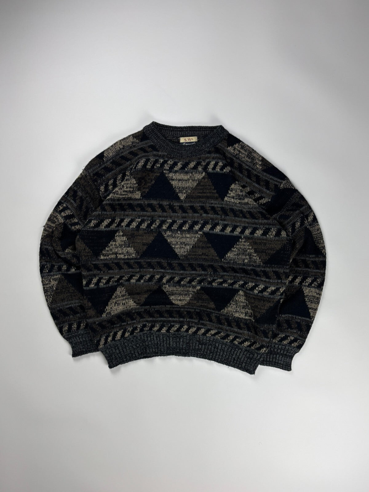 Vintage Earth Tone Knit Sweater