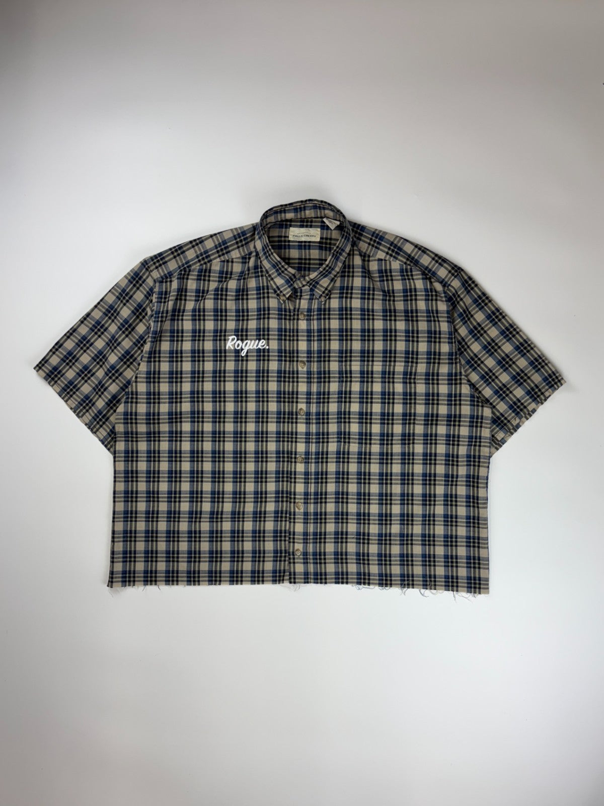 Vintage Roguehaus Plaid Cropped Button Up Shirt