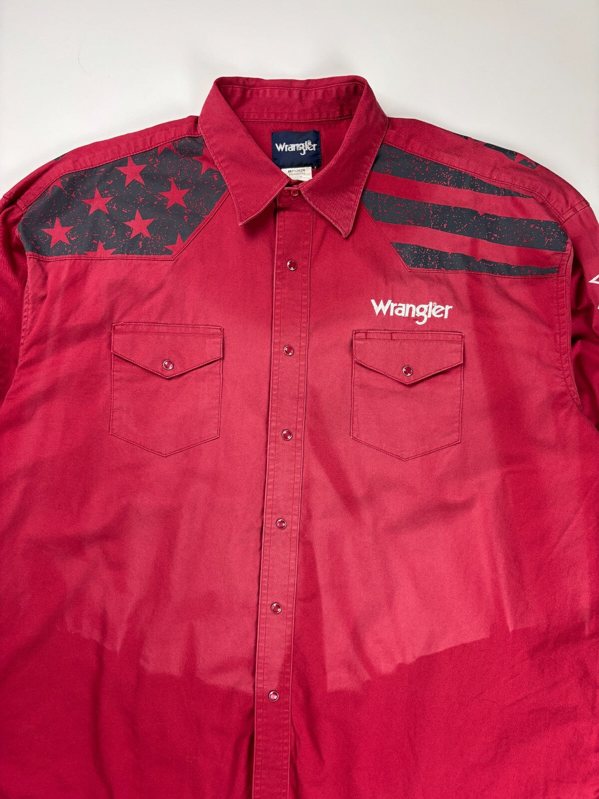 Vintage Faded Wrangler Western Button Up Shirt