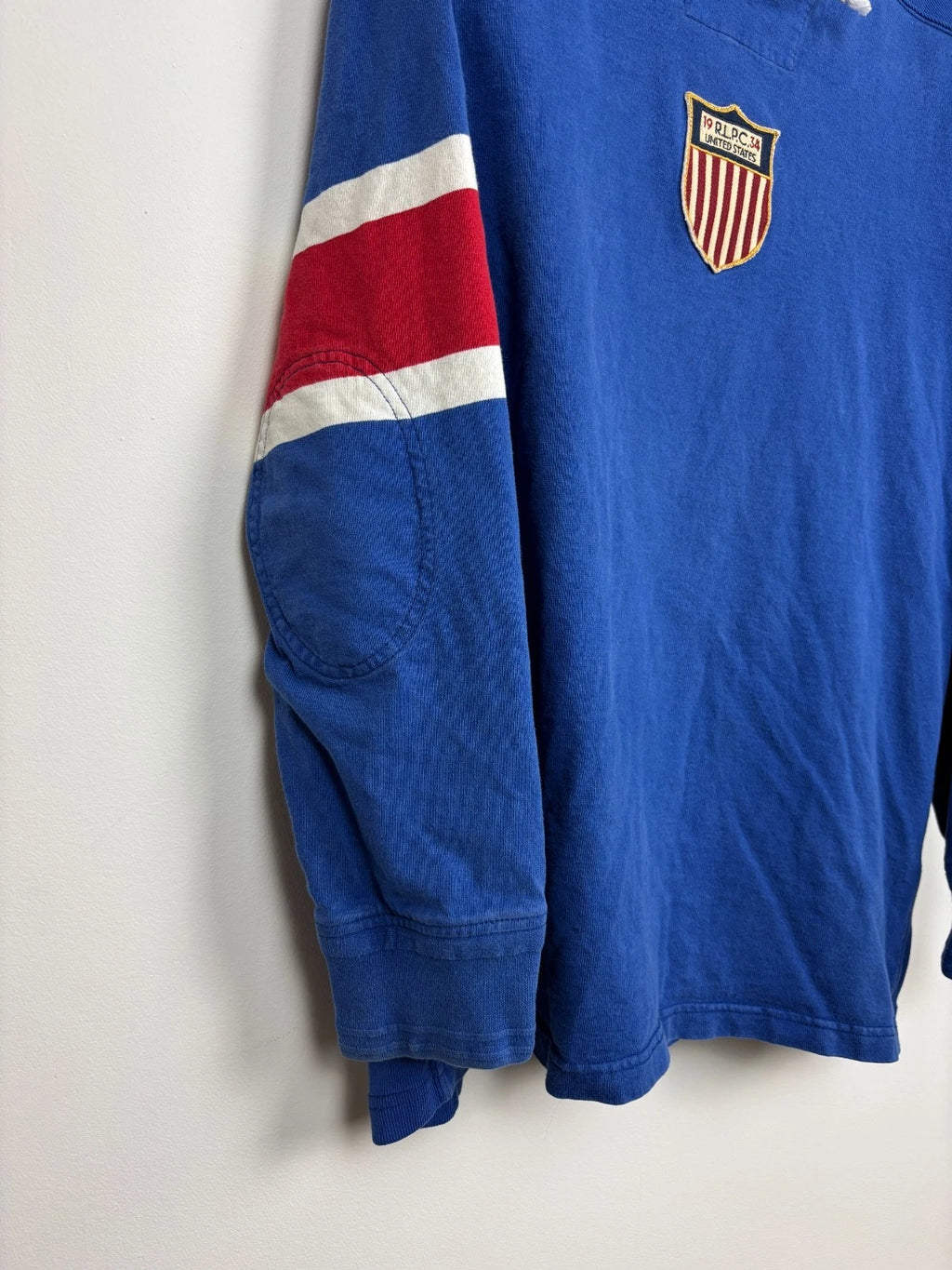Vintage 1990s Polo Ralph Lauren Hoodie - Large - Blue United States Sweatshirt