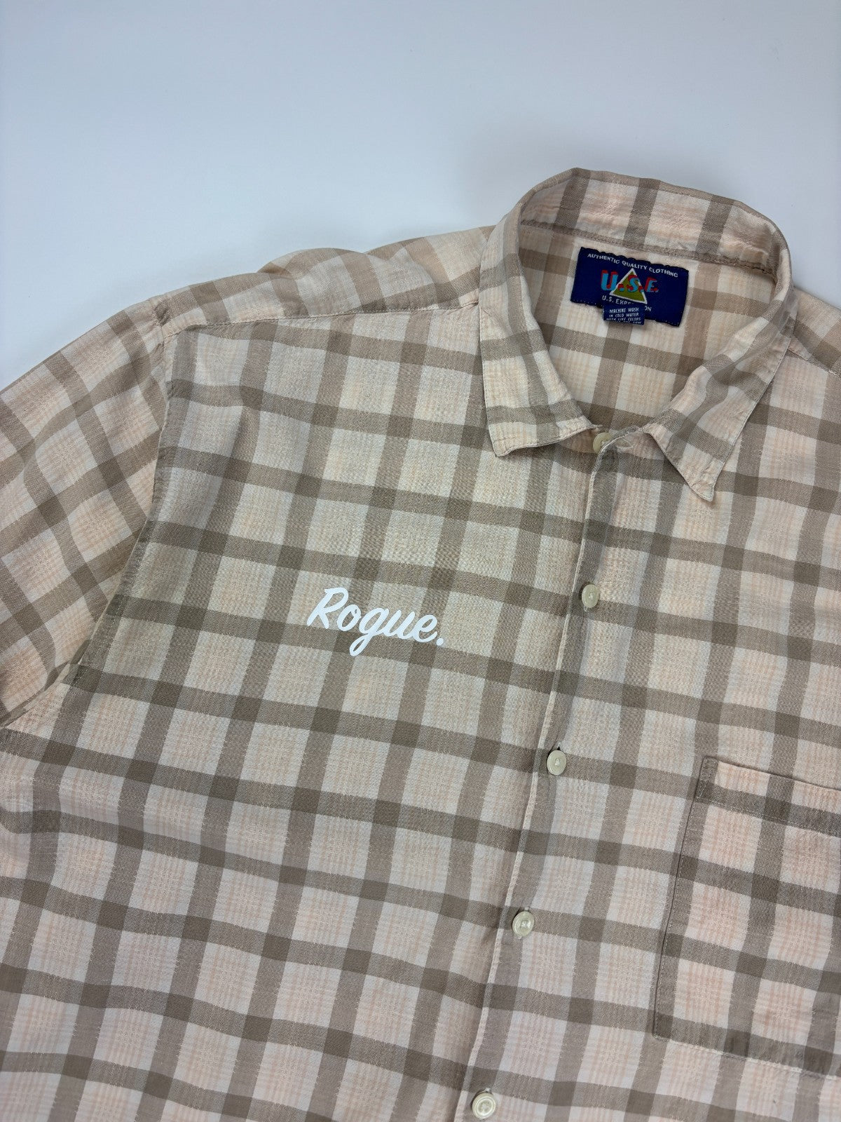 Vintage Roguehaus Plaid Cropped Button Up Shirt