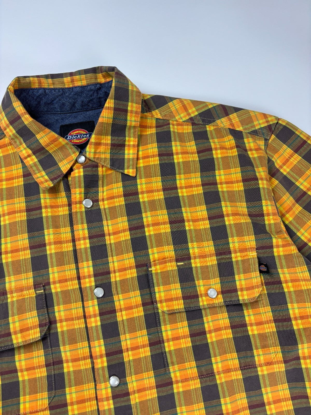 Vintage Dickies Plaid Cropped Button Up Shirt