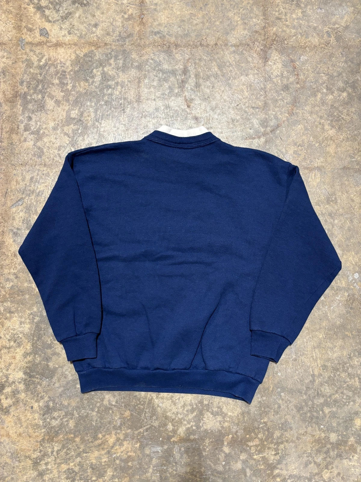 Vintage Flowers Sweatshirt - Mock Neck - Size Small - Navy Blue