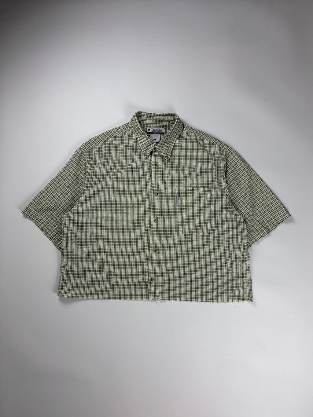Vintage Columbia Plaid Cropped Button Up Shirt