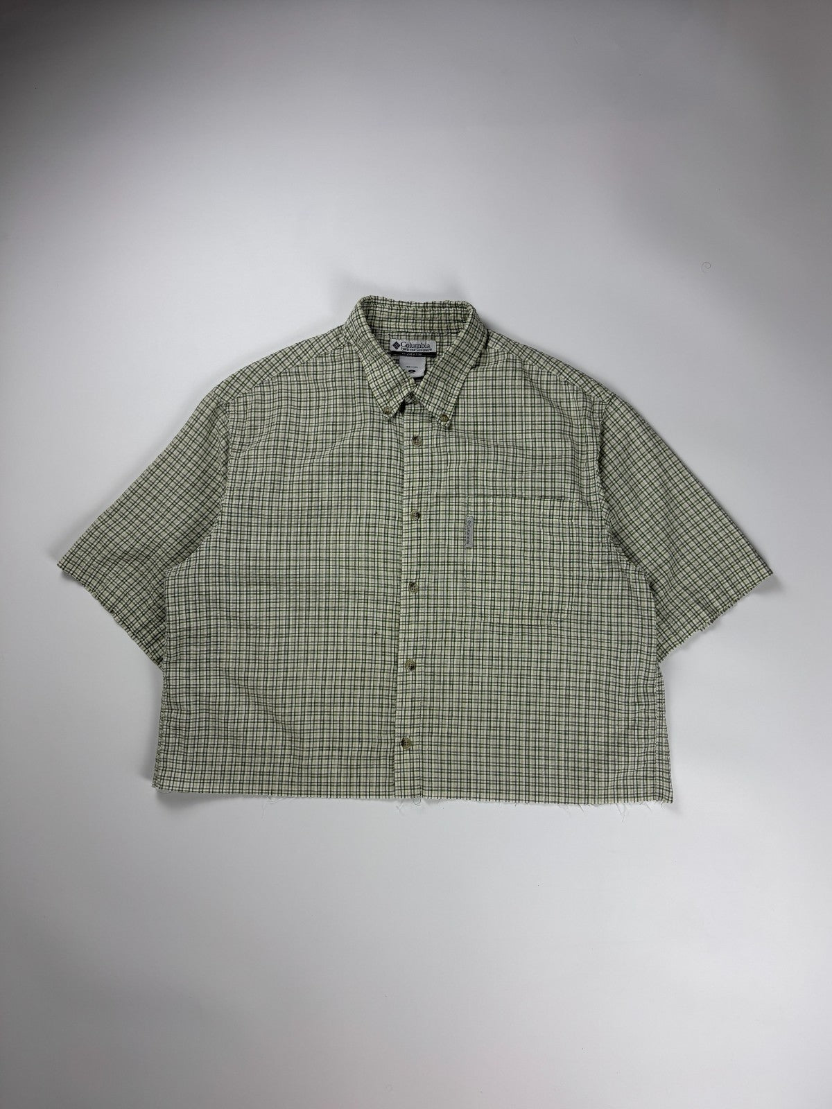 Vintage Columbia Plaid Cropped Button Up Shirt