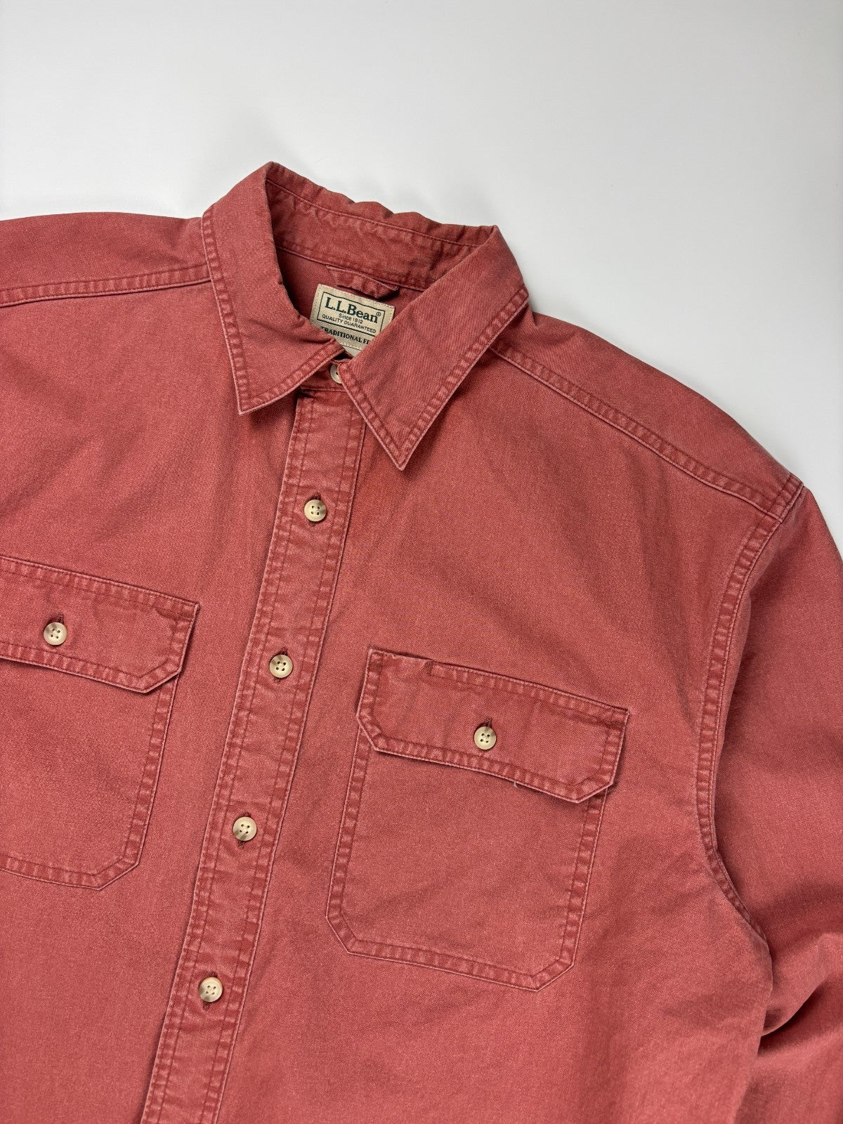 Vintage LL Bean Plain Cropped Button Up Shirt