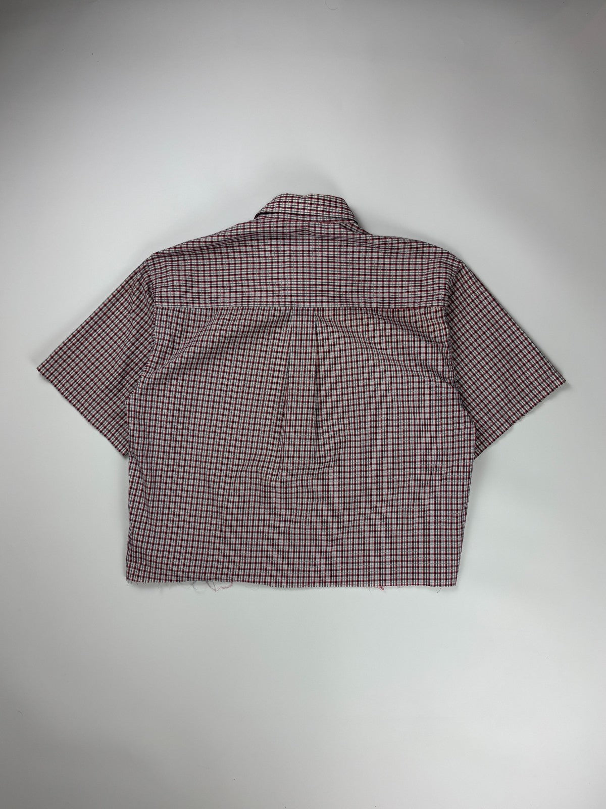 Vintage Plaid Cropped Button Up Shirt