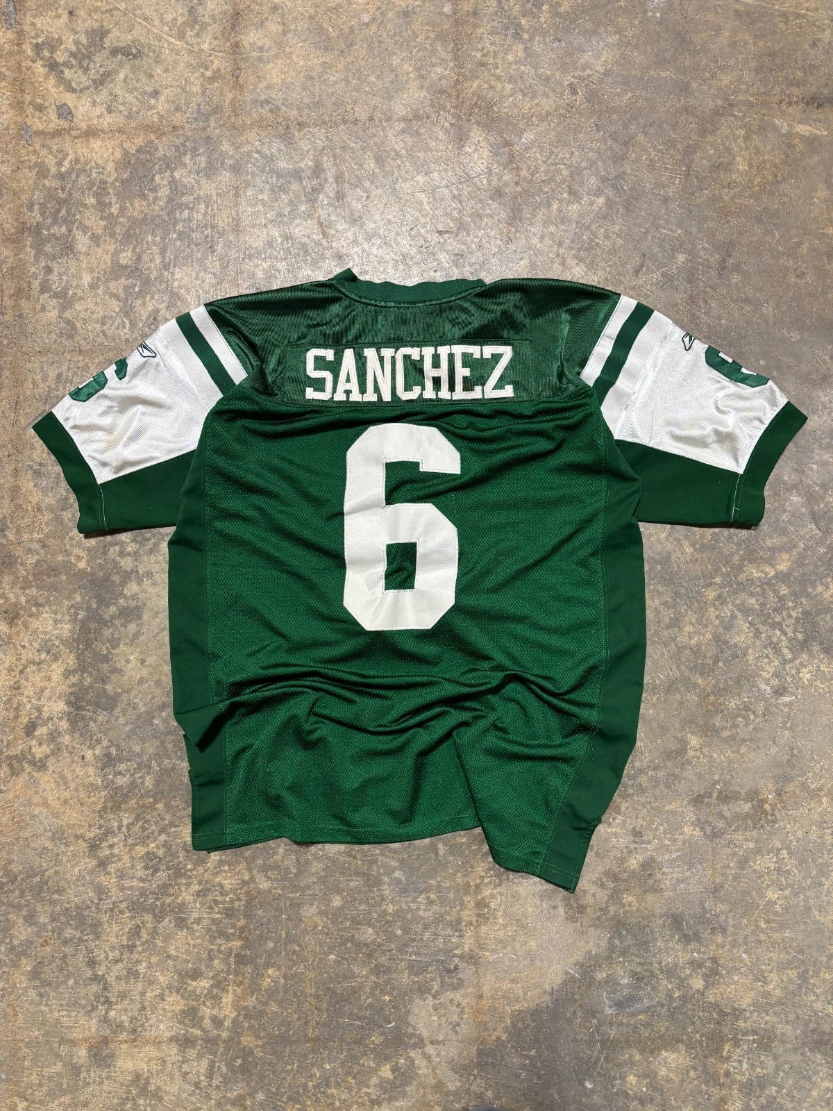 Vintage New York Jets Jersey / Mark Sanchez #6 / NFL Football / Green Size Large
