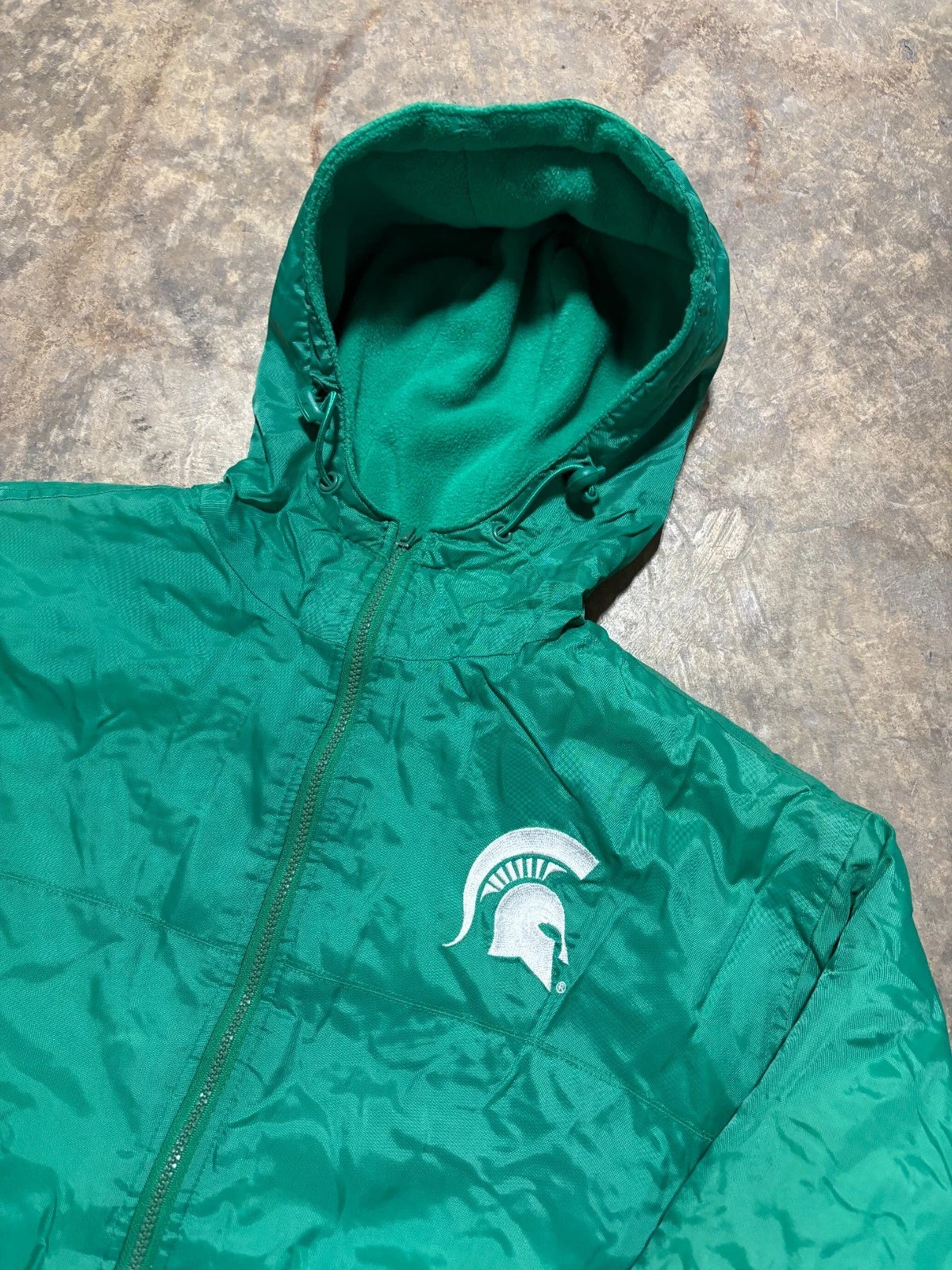 Vintage Michigan Spartans Insulated Jacket / NCAA Collegiate / Green Size Medium