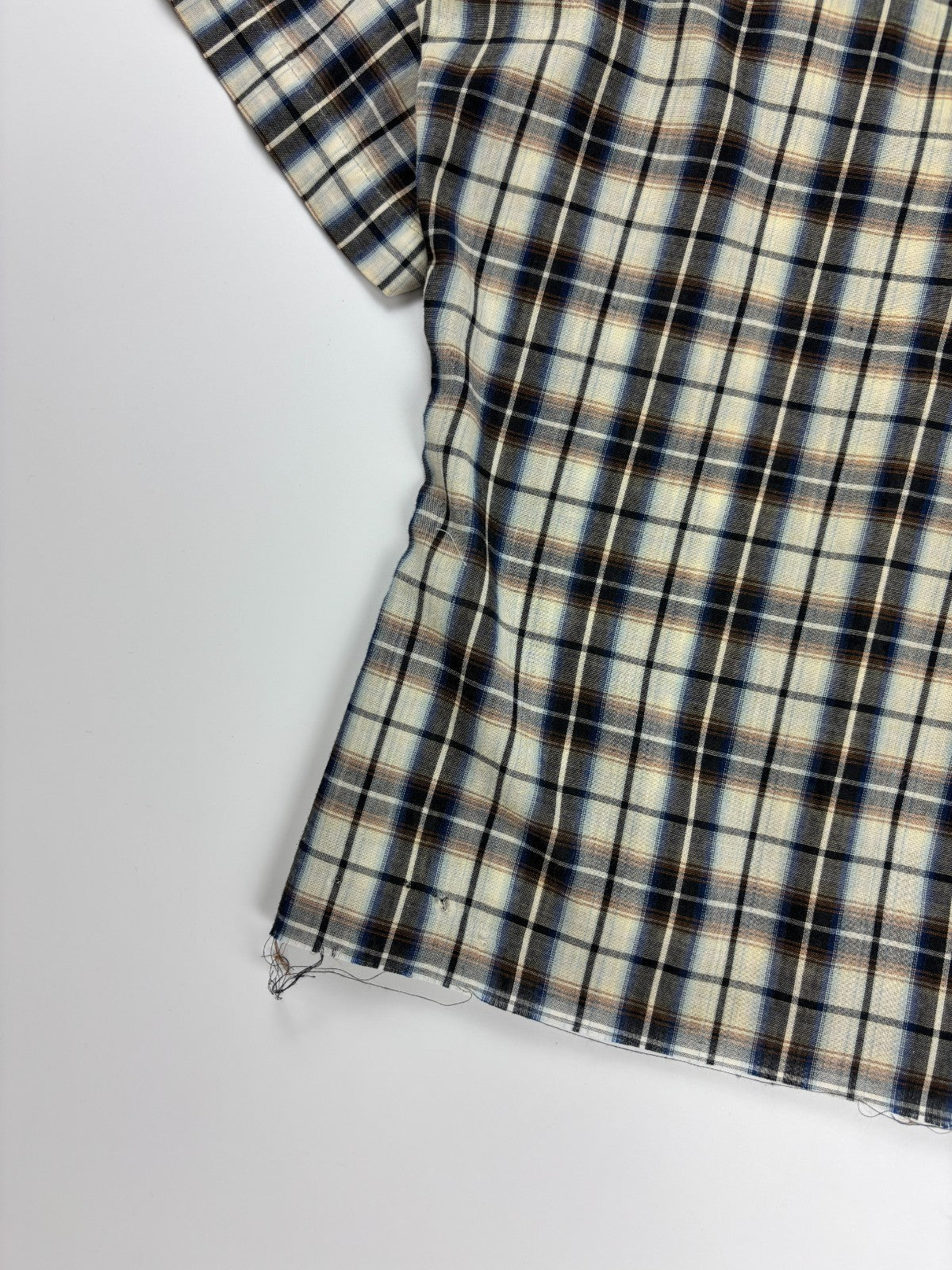 Vintage Western Plaid Cropped Button Up Shirt