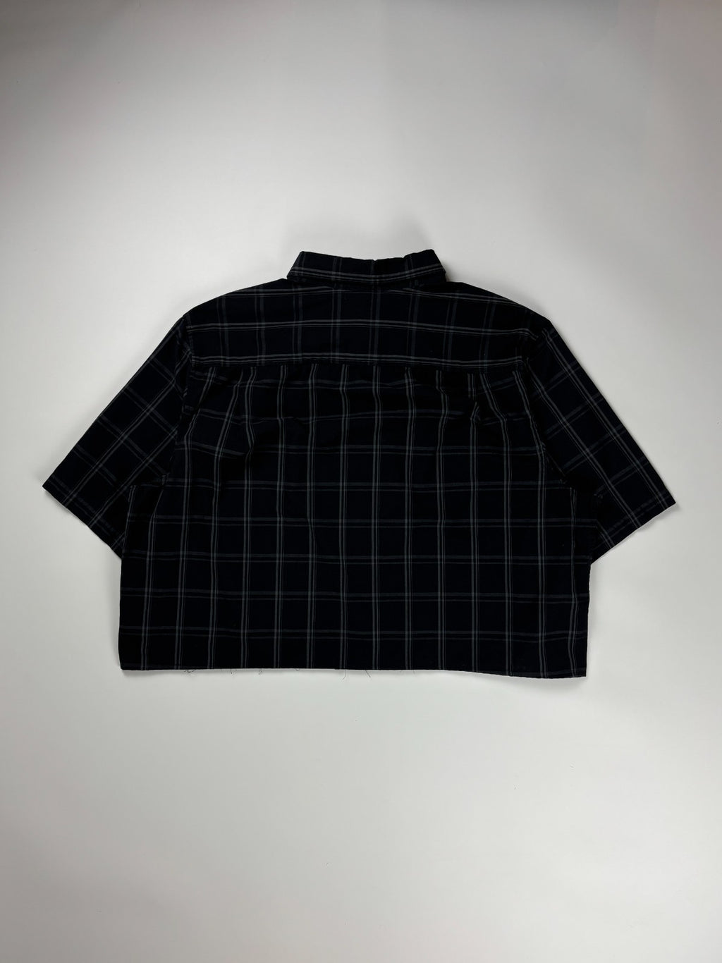 Vintage Plaid Cropped Button Up Shirt