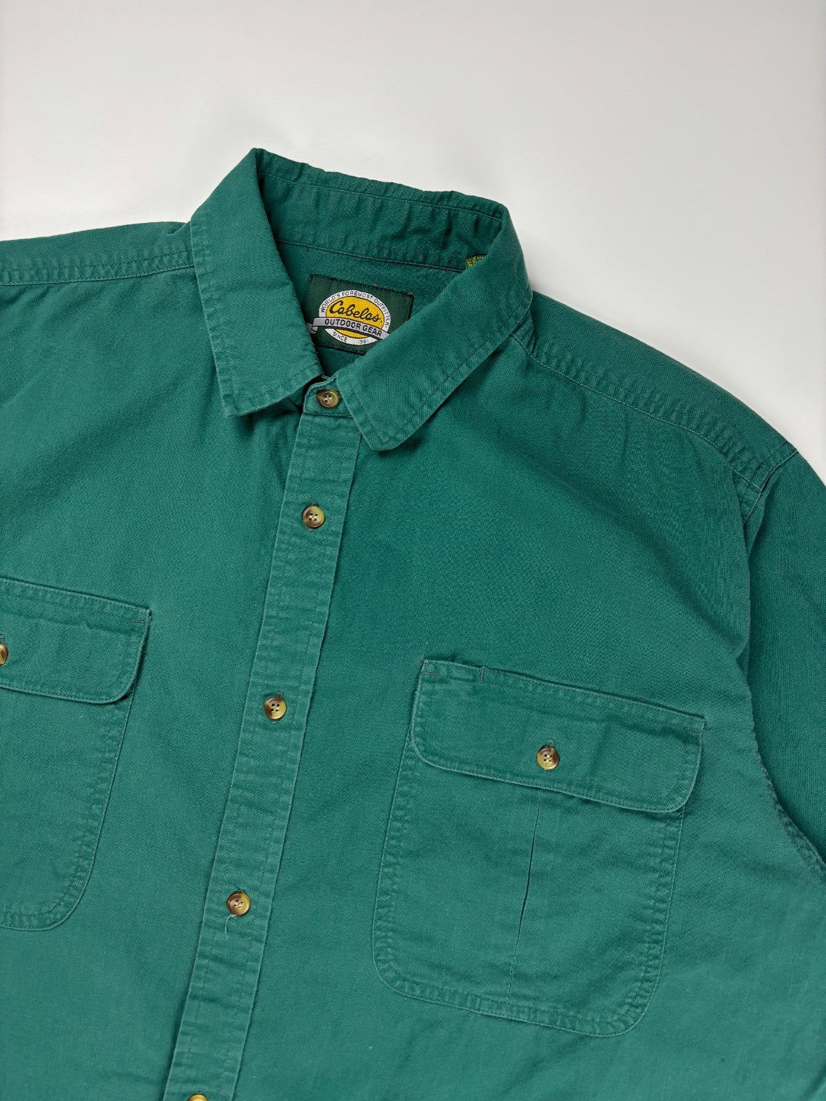 Vintage Cabelas Plain Cropped Button Up Shirt