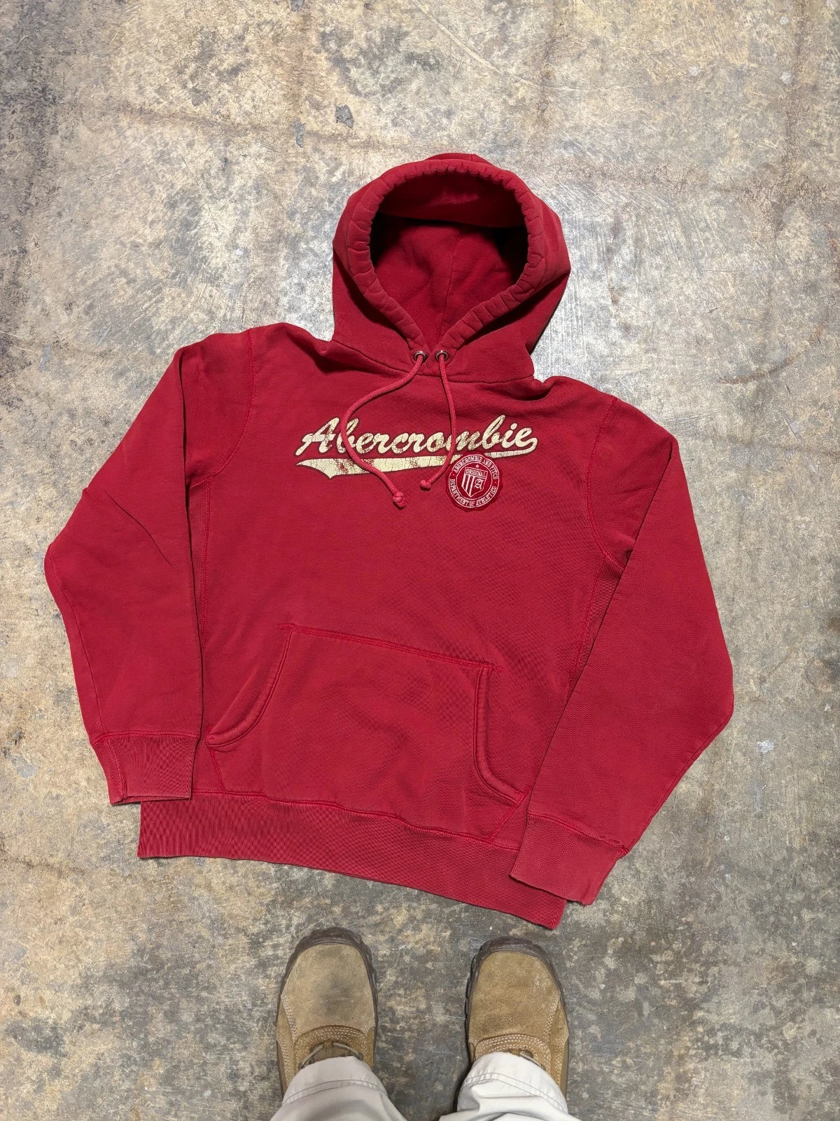 Vintage Abercrombie Hoodie - Y2K Sweatshirt - Size Small - Red