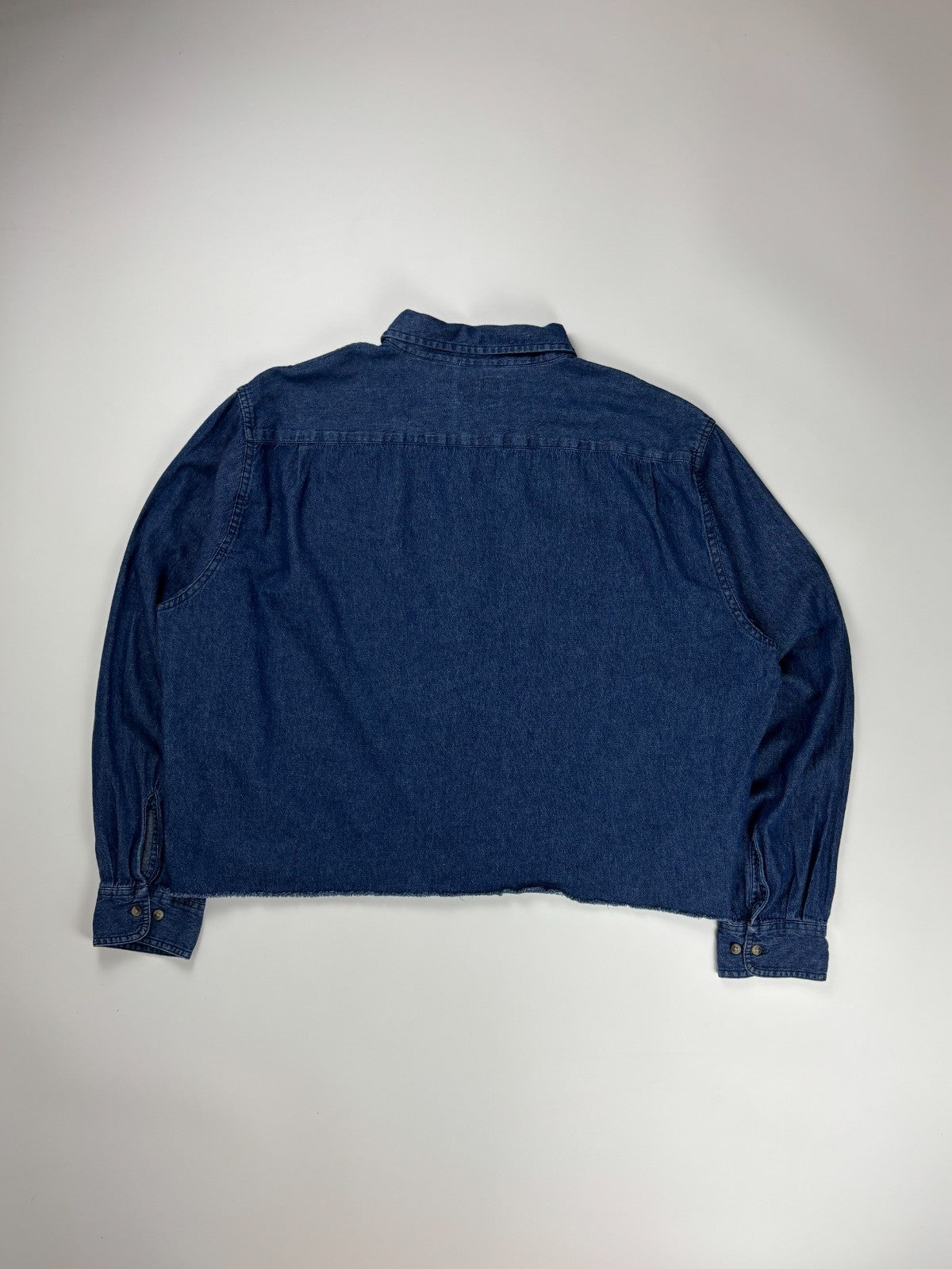 Vintage Wrangler Denim Cropped Button Up Shirt