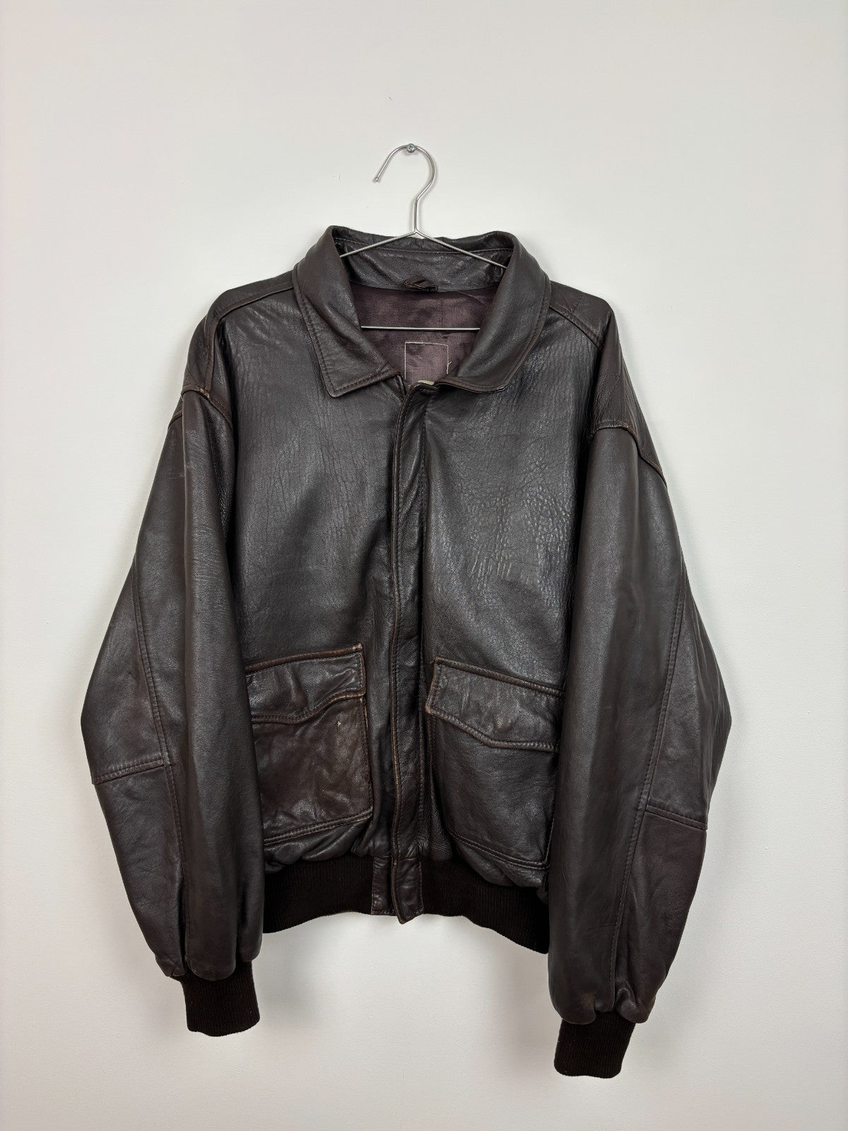 1990s Vintage Leather Bomber Jacket