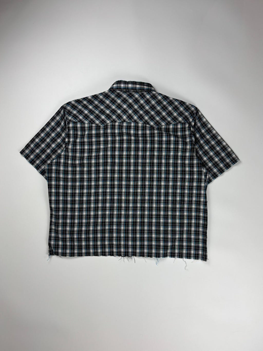 Vintage Wrangler Wrancher Plaid Cropped Button Up Shirt