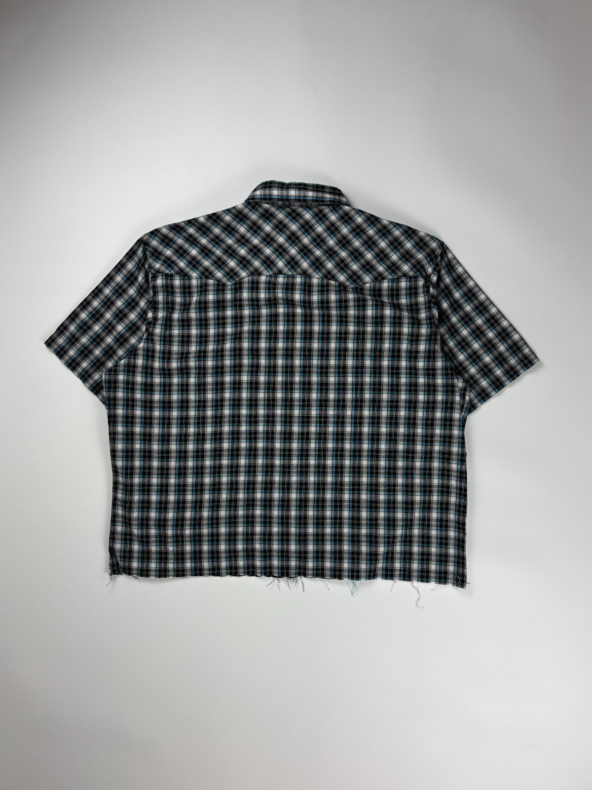 Vintage Wrangler Wrancher Plaid Cropped Button Up Shirt