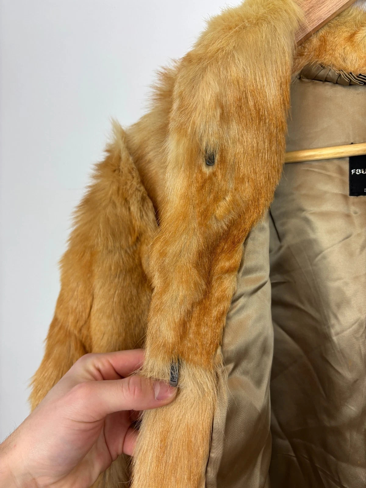 Vintage 1980s Real Fur Coat / Size 42 Medium / 100% Viscose / Orange Fur Coat