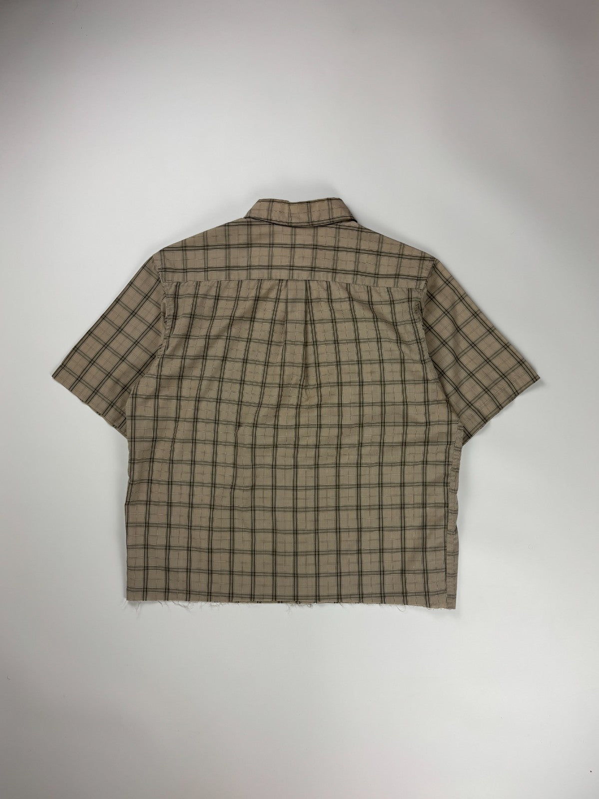 Vintage Plaid Cropped Button Up Shirt
