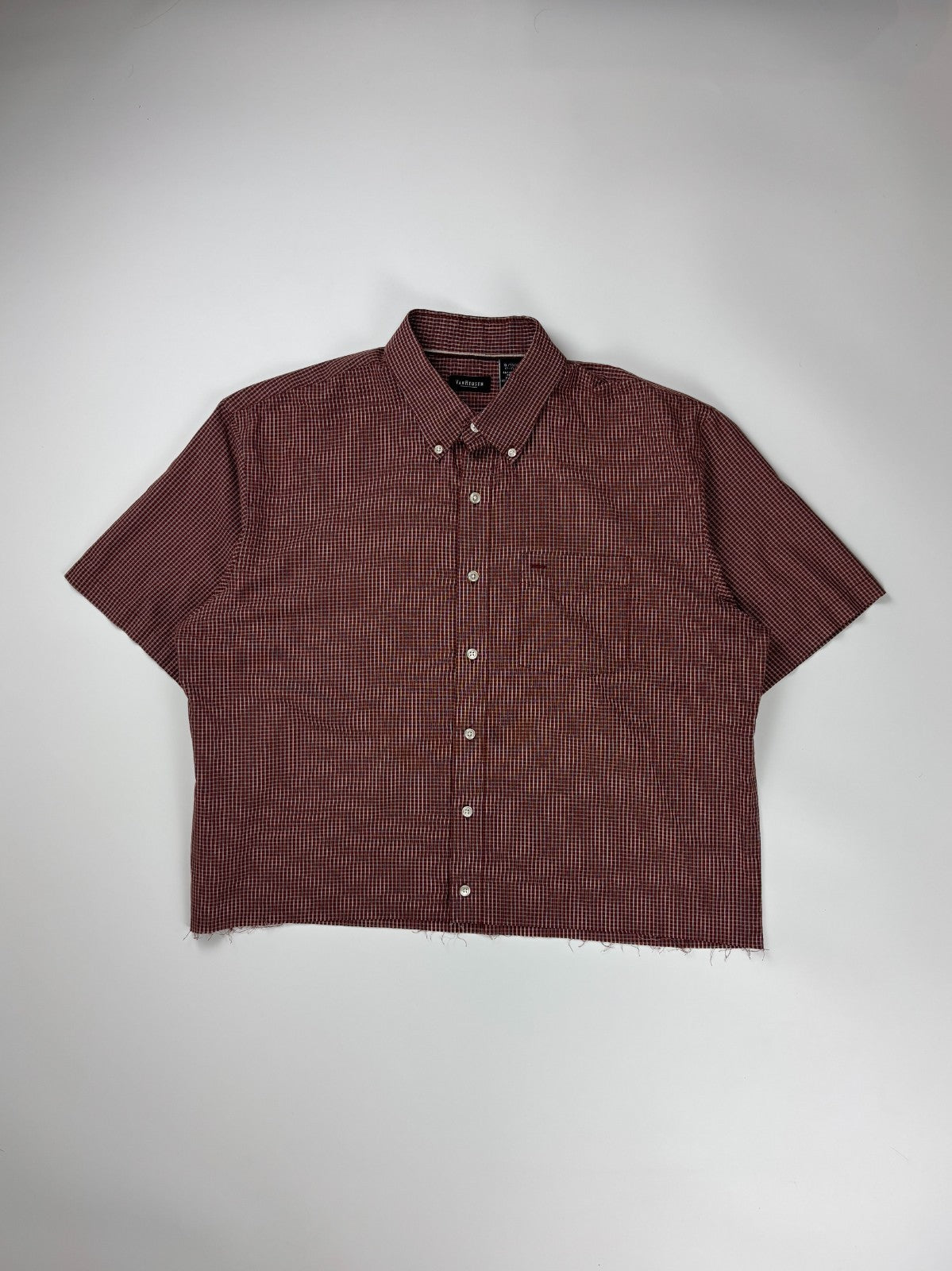 Vintage Van Heusen Plaid Cropped Button Up Shirt
