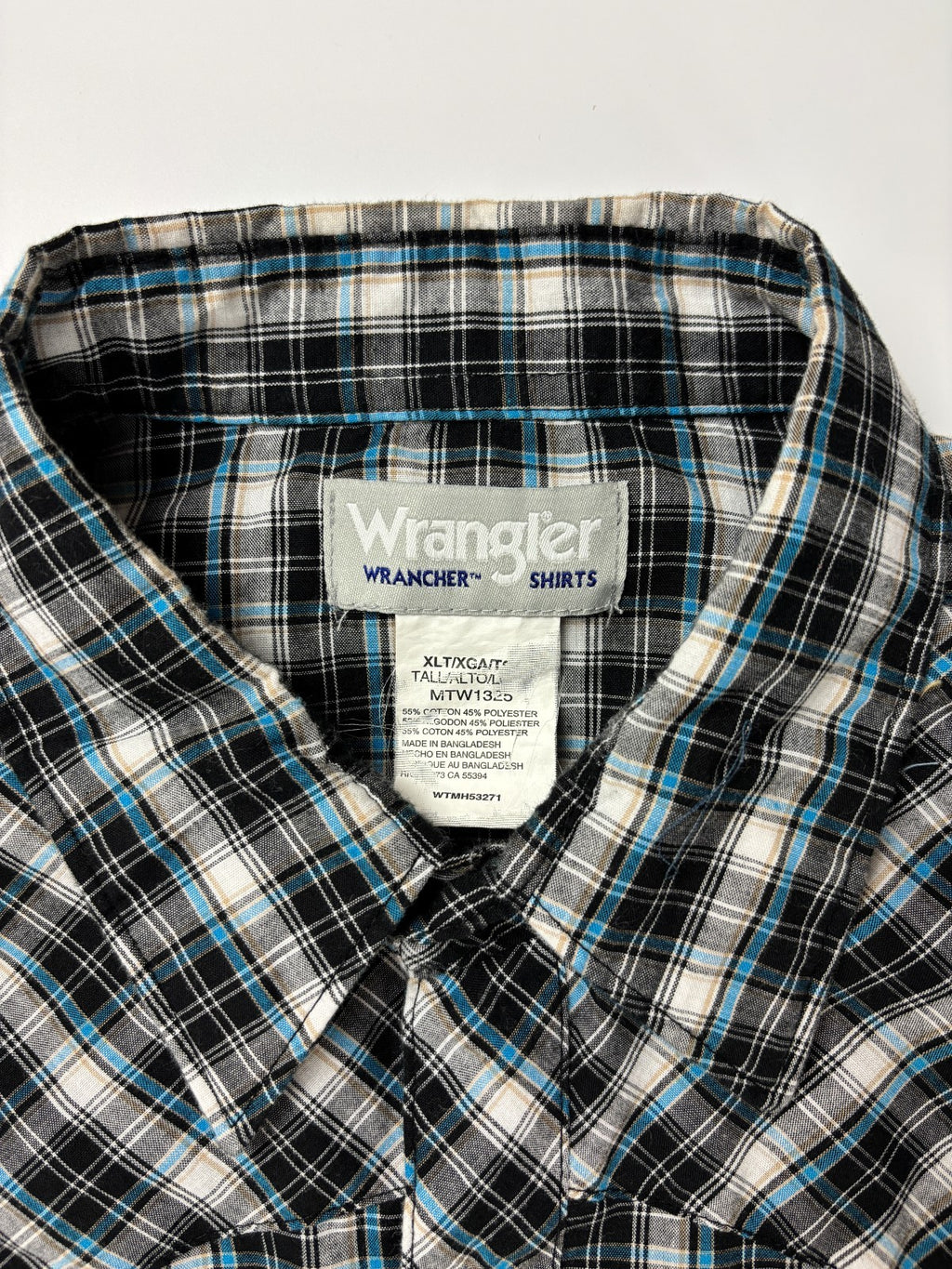 Vintage Wrangler Wrancher Plaid Cropped Button Up Shirt