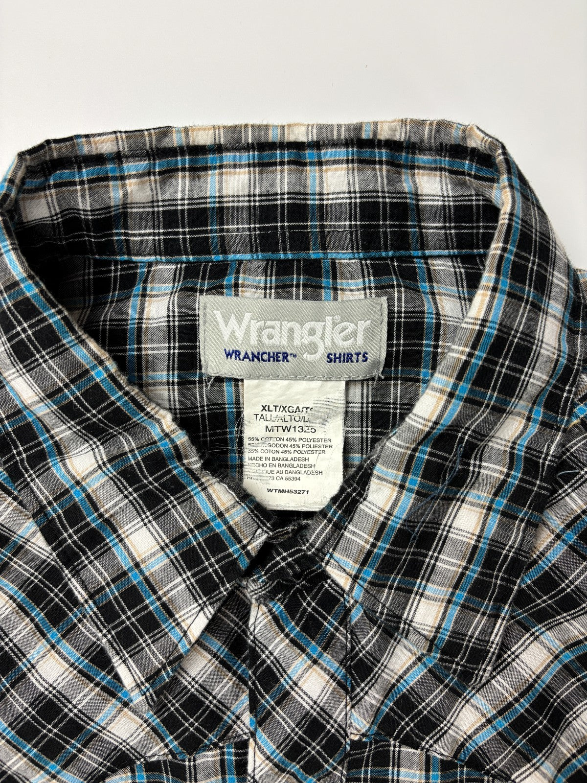 Vintage Wrangler Wrancher Plaid Cropped Button Up Shirt