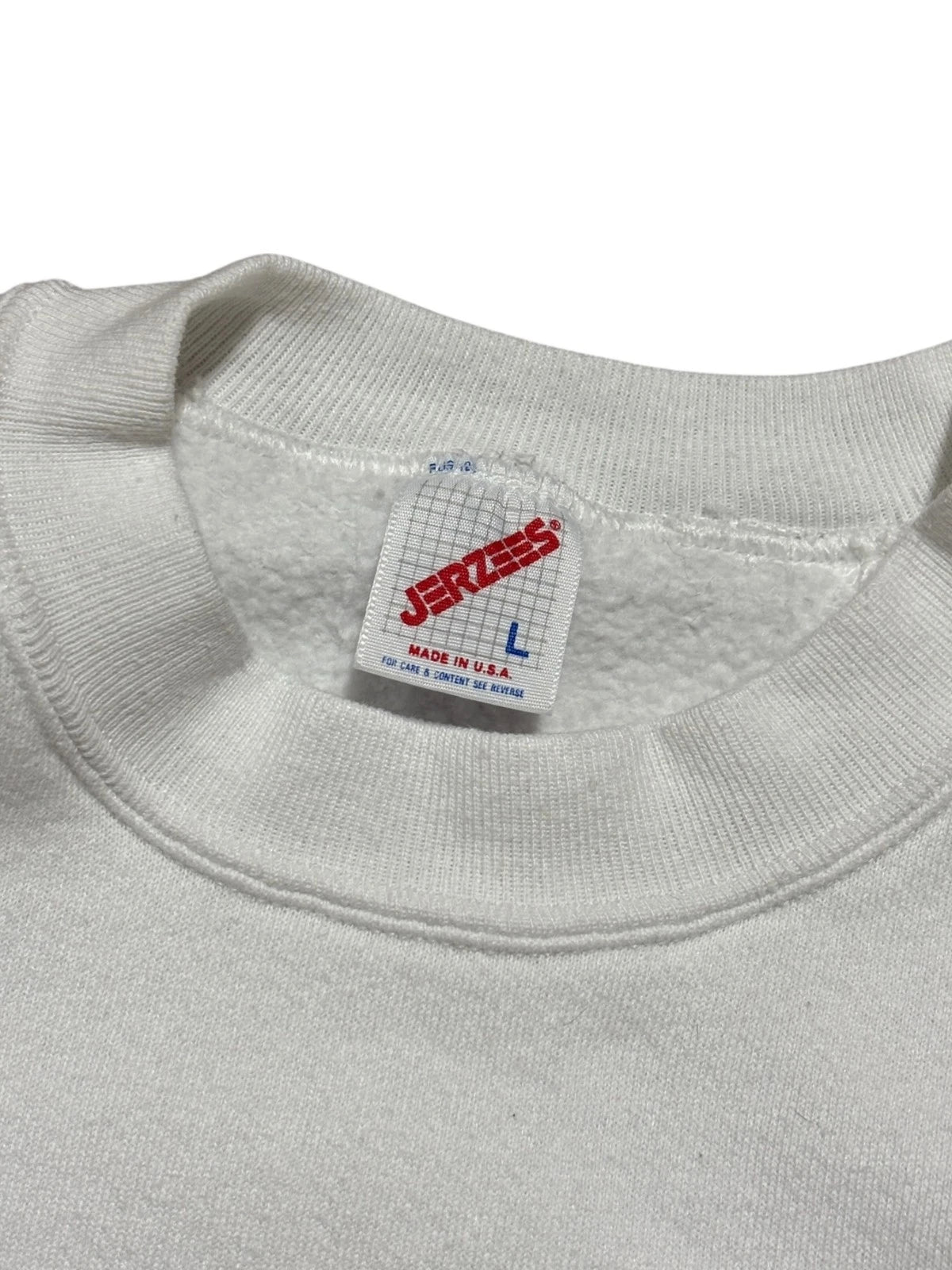 Vintage 1990s Blank White Jerzees Sweatshirt - Large