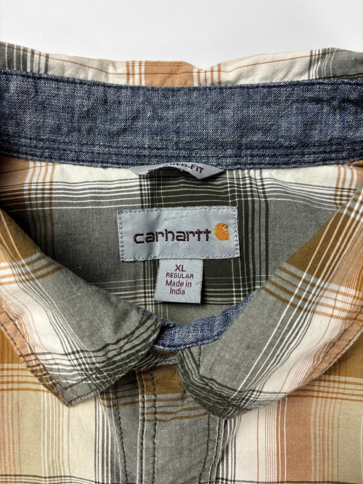 Vintage Carhartt Plaid Cropped Button Up Shirt