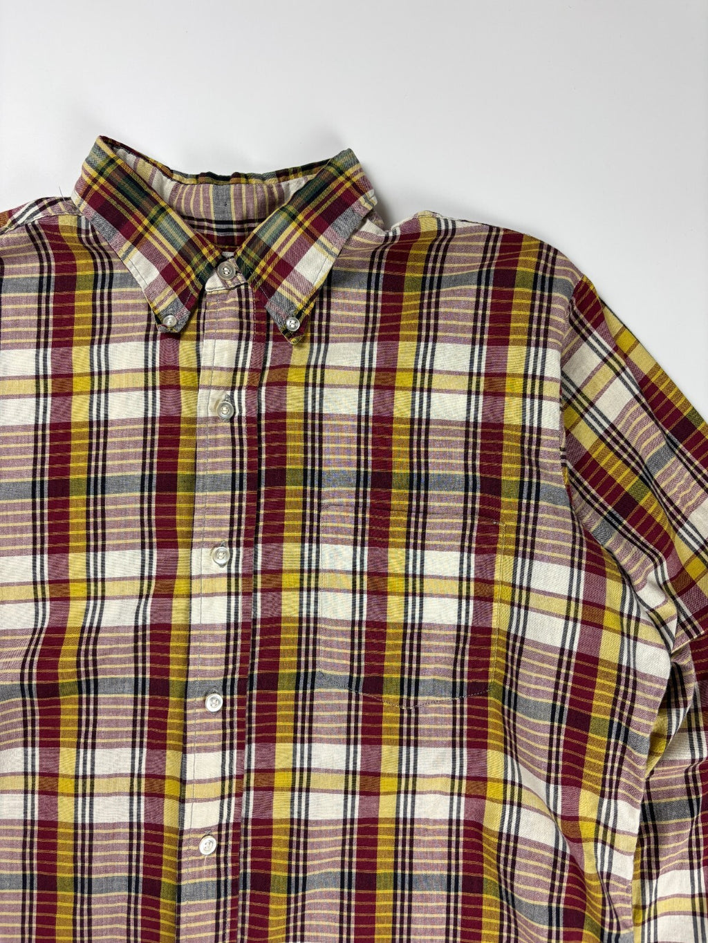 Vintage University Model Plaid Button Up Shirt