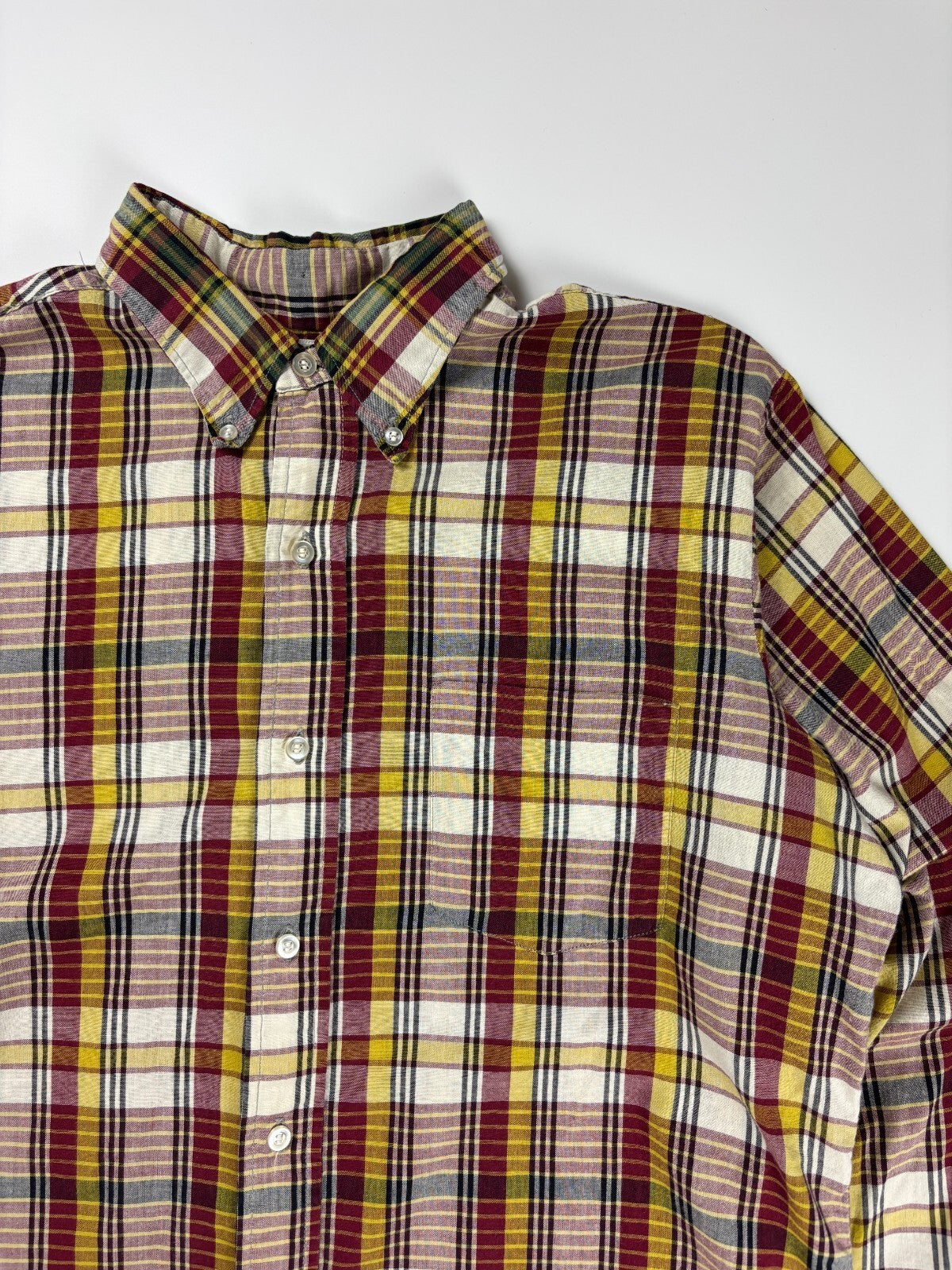 Vintage University Model Plaid Button Up Shirt