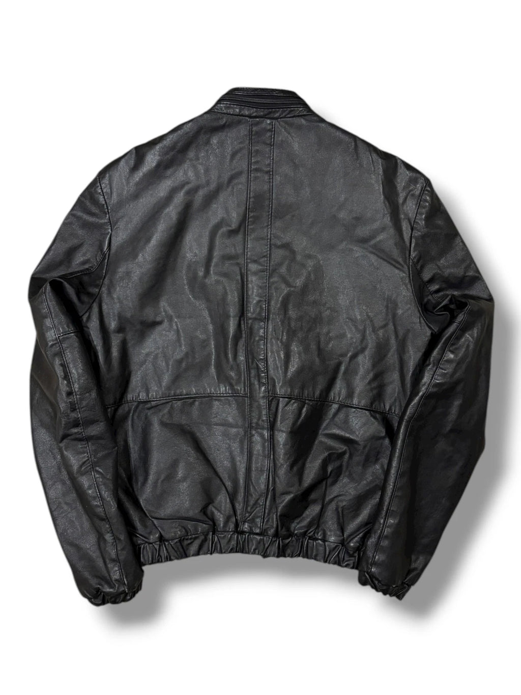 Vintage 1990s Black Leather Jacket - Small - Sergio Valente Insulated Coat