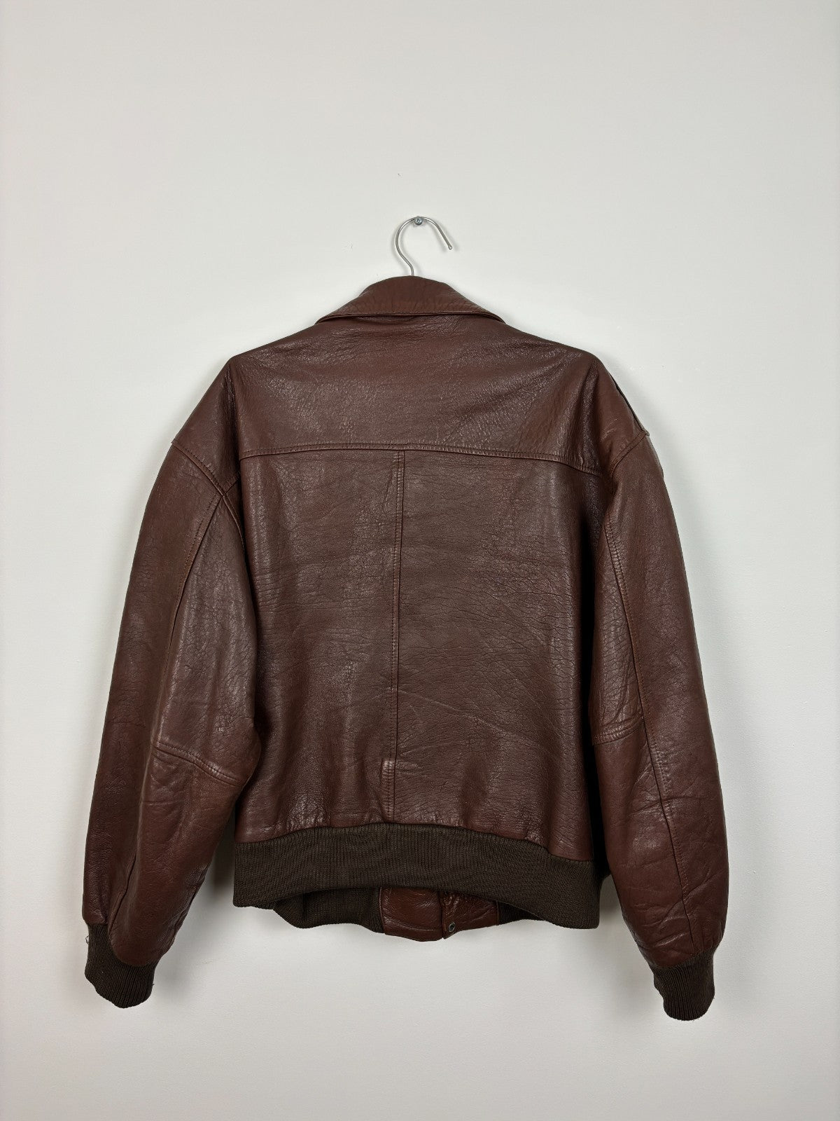 1990s Vintage Adventure Bound Leather Bomber Jacket