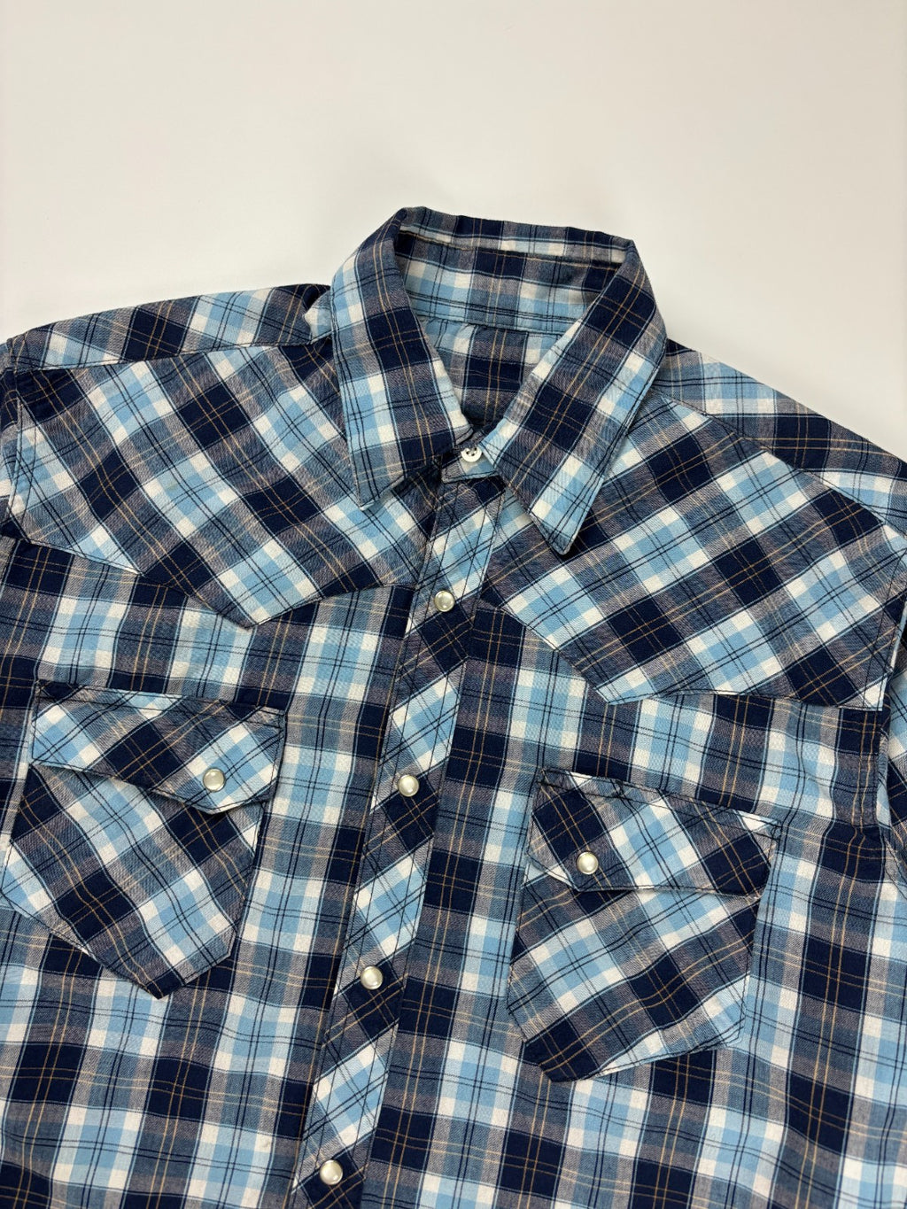 Vintage Western Striped Cropped Button Up Shirt