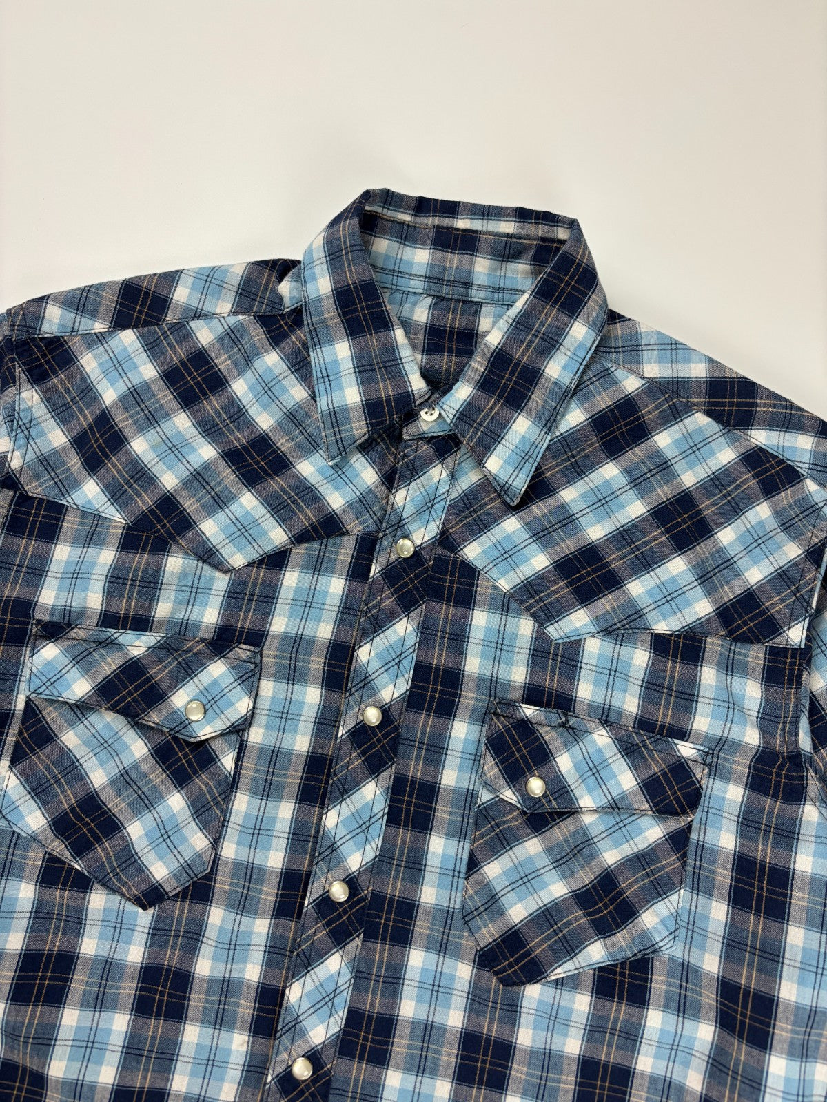 Vintage Western Striped Cropped Button Up Shirt