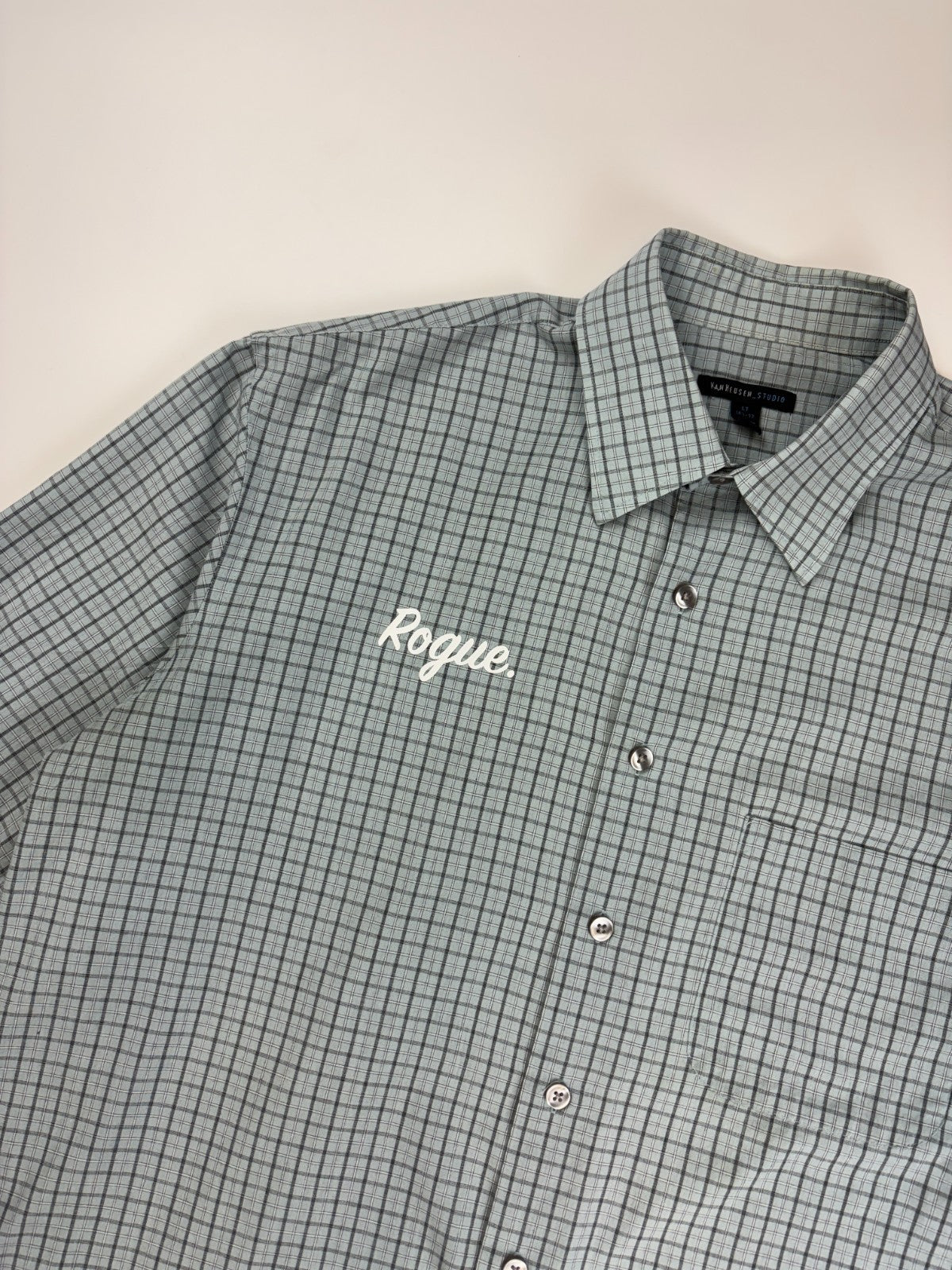 Vintage Roguehaus Plaid Cropped Button Up Shirt