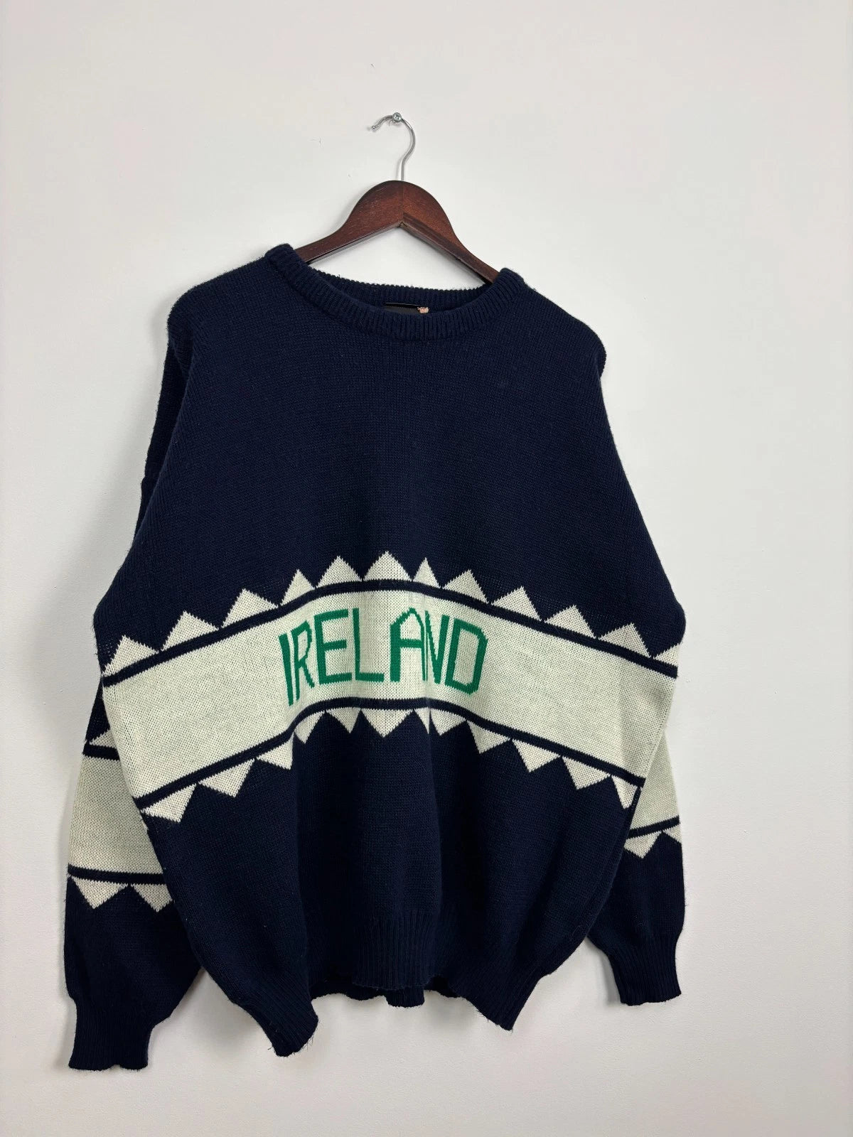 Vintage 1990s Blue Ireland Knit Sweater - Size XXL