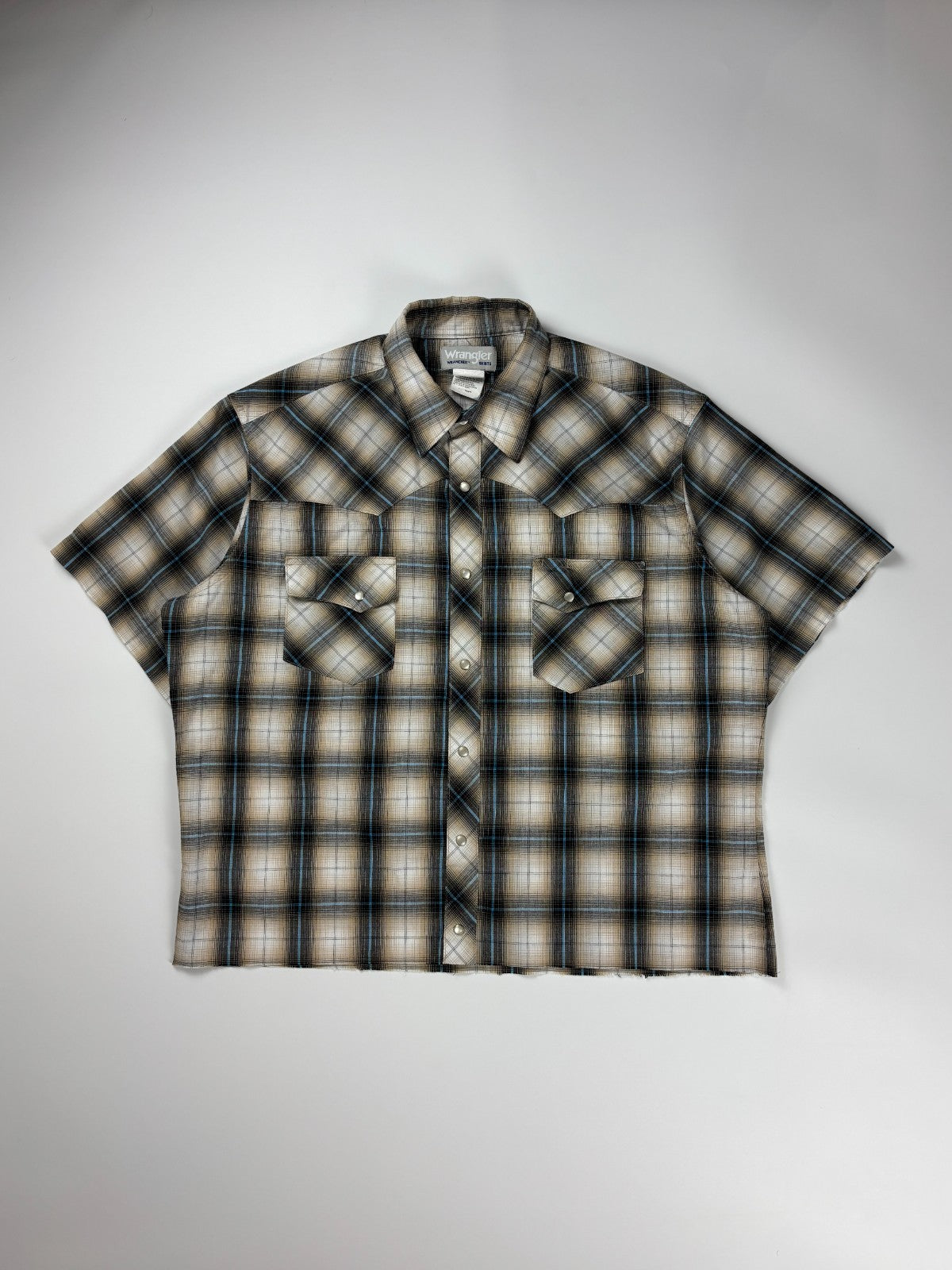 Vintage Wrangler Plaid Cropped Button Up Shirt