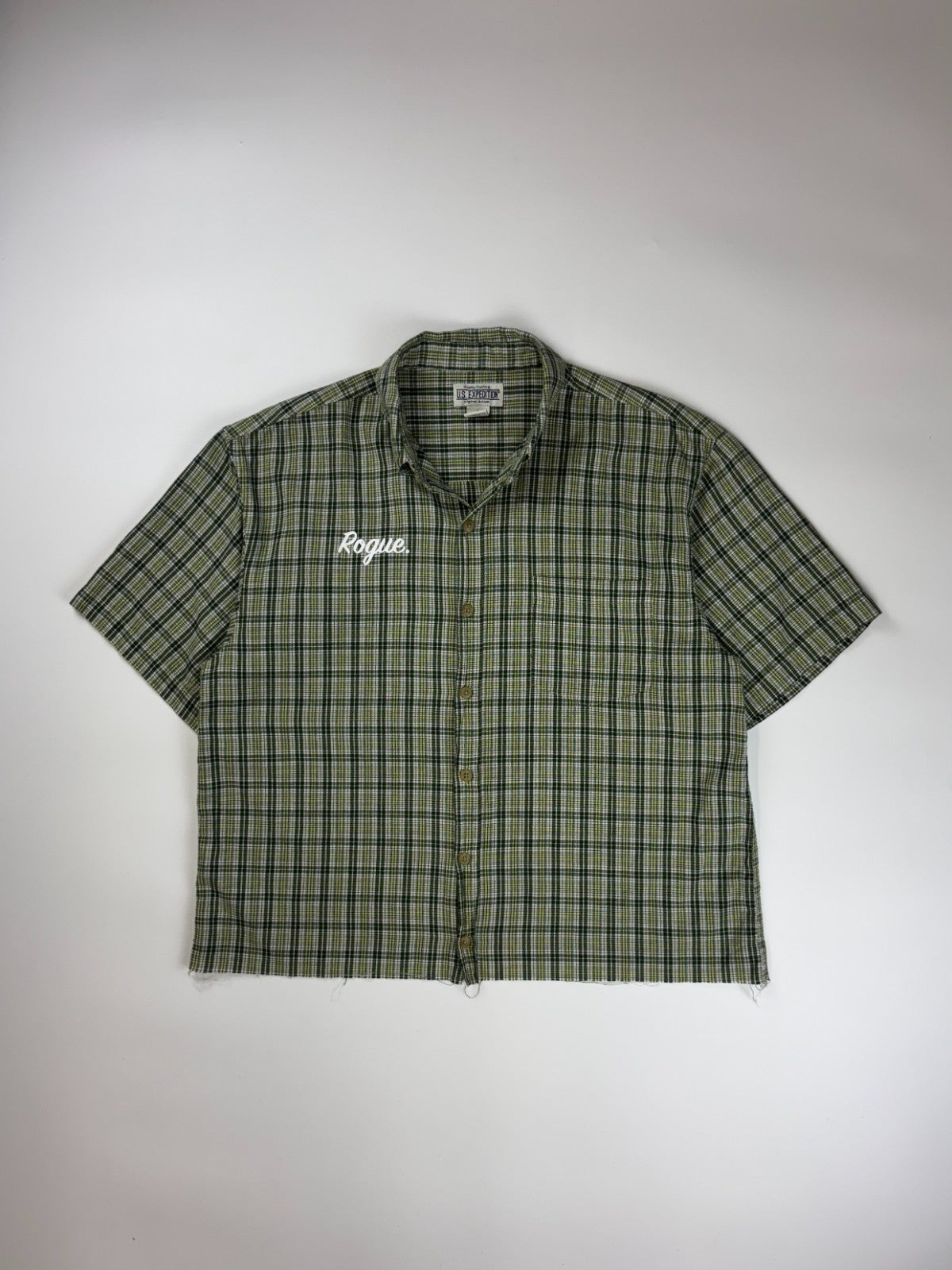 Vintage Roguehaus Plaid Cropped Button Up Shirt