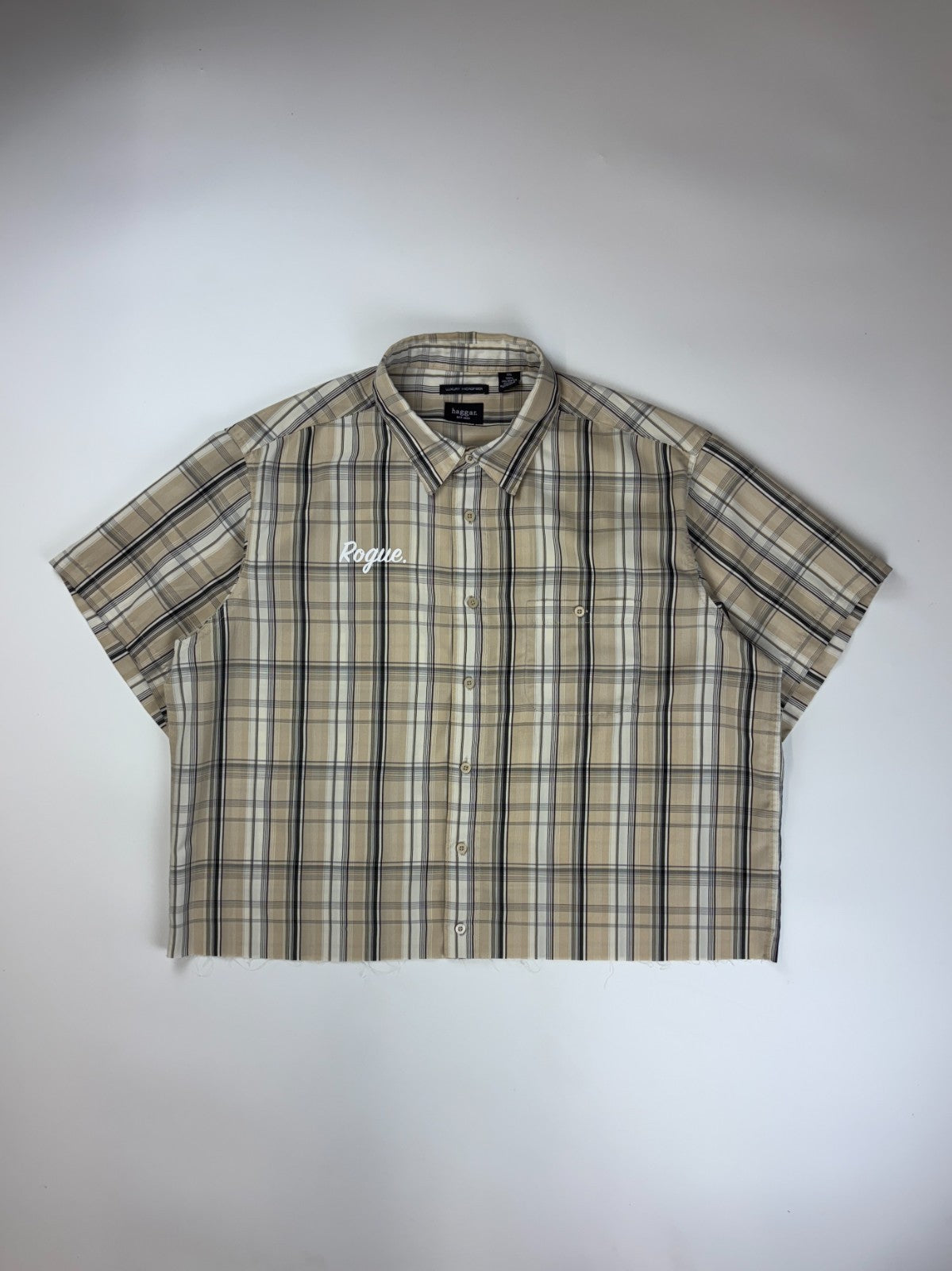 Vintage Roguehaus Plaid Cropped Button Up Shirt