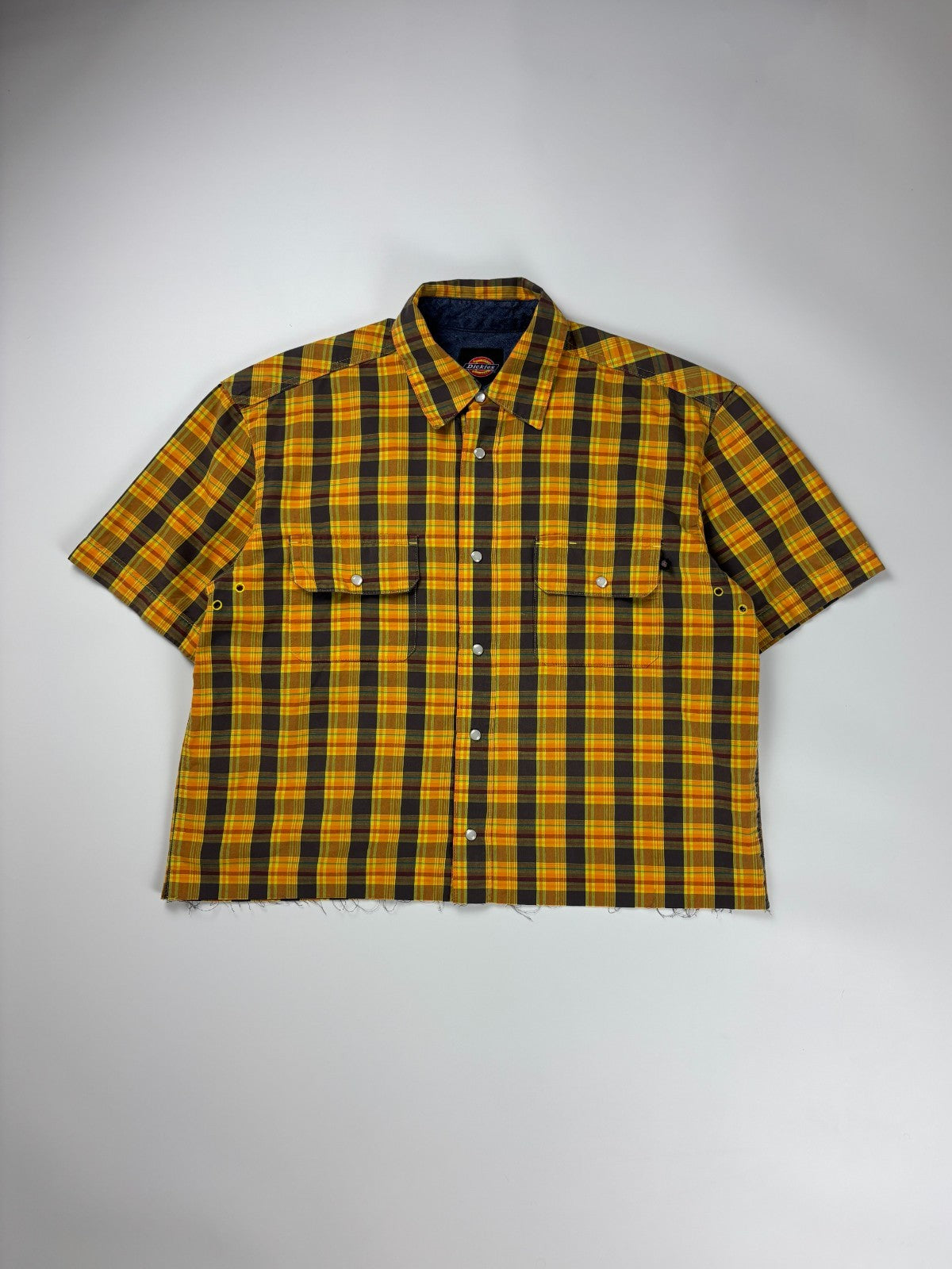 Vintage Dickies Plaid Cropped Button Up Shirt