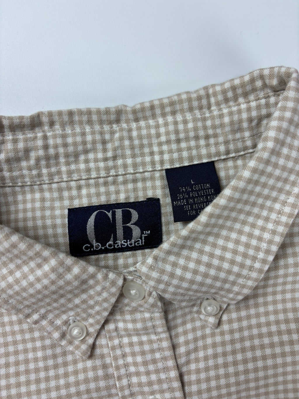 Vintage CB Casual Plaid Cropped Button Up Shirt