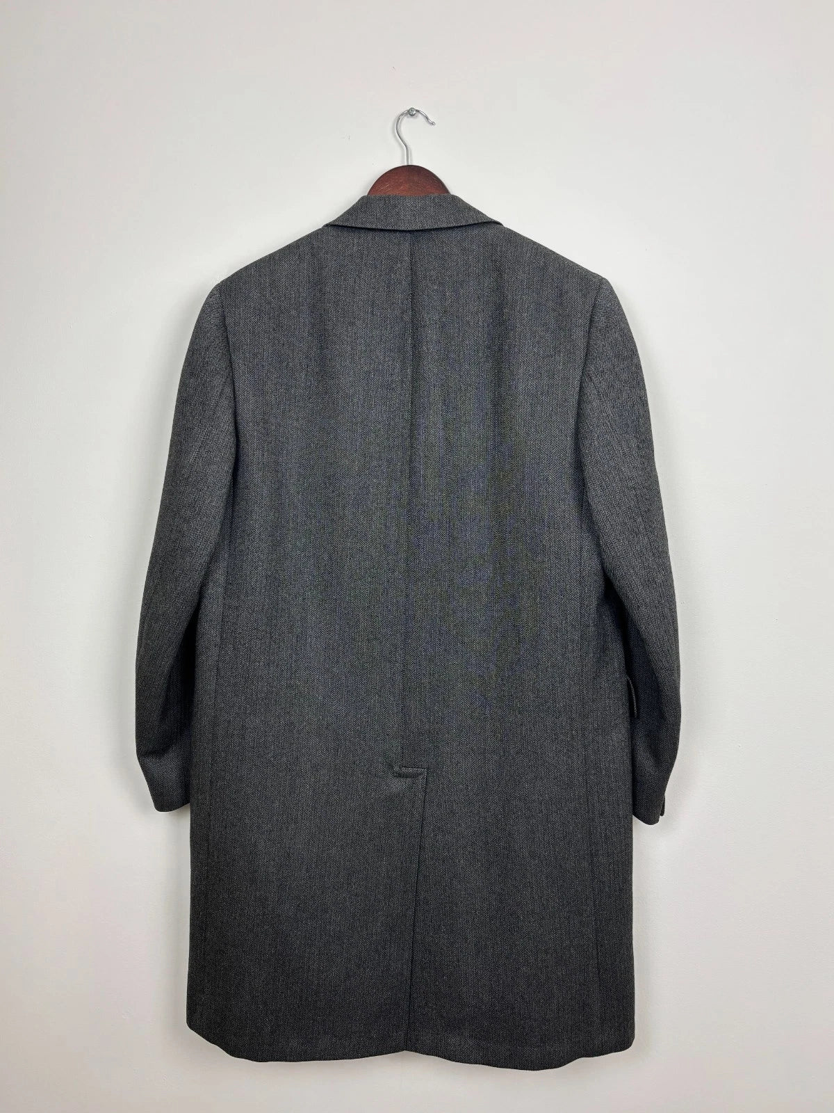 Vintage 1990s Wool Overcoat - Gray - Large - Men's Topcoat