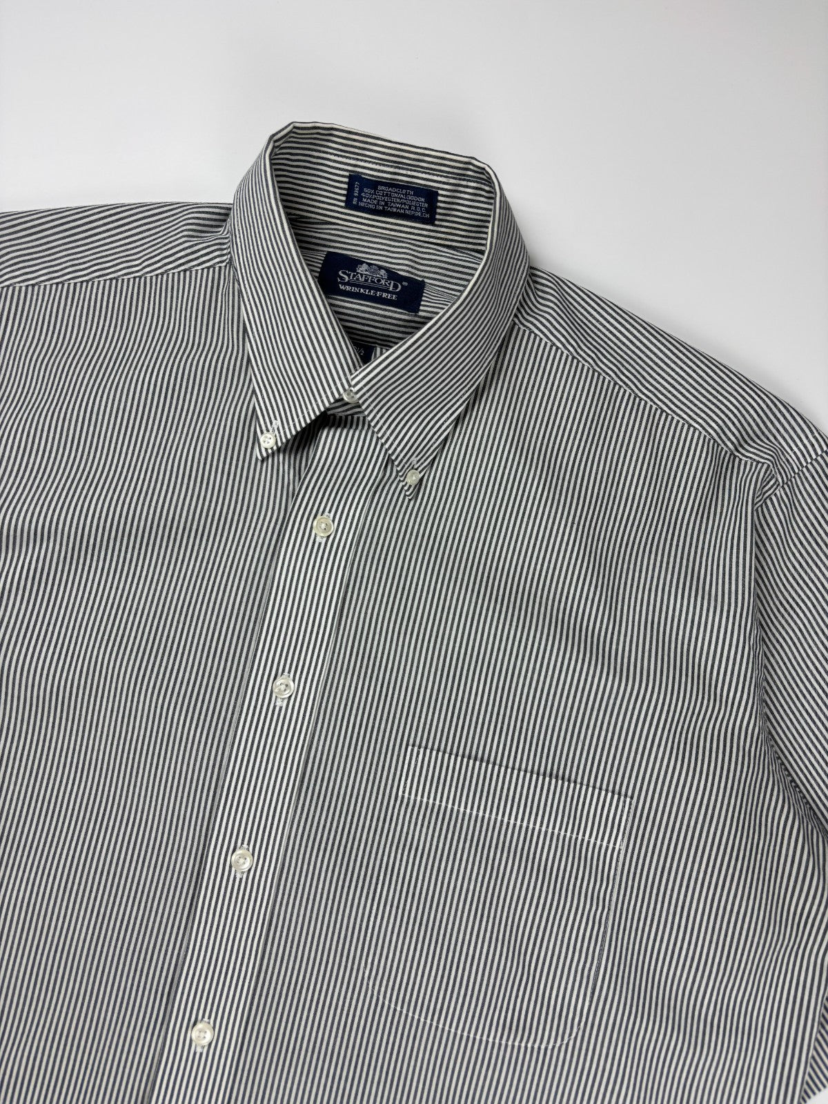 Vintage Stafford Striped Cropped Button Up Shirt