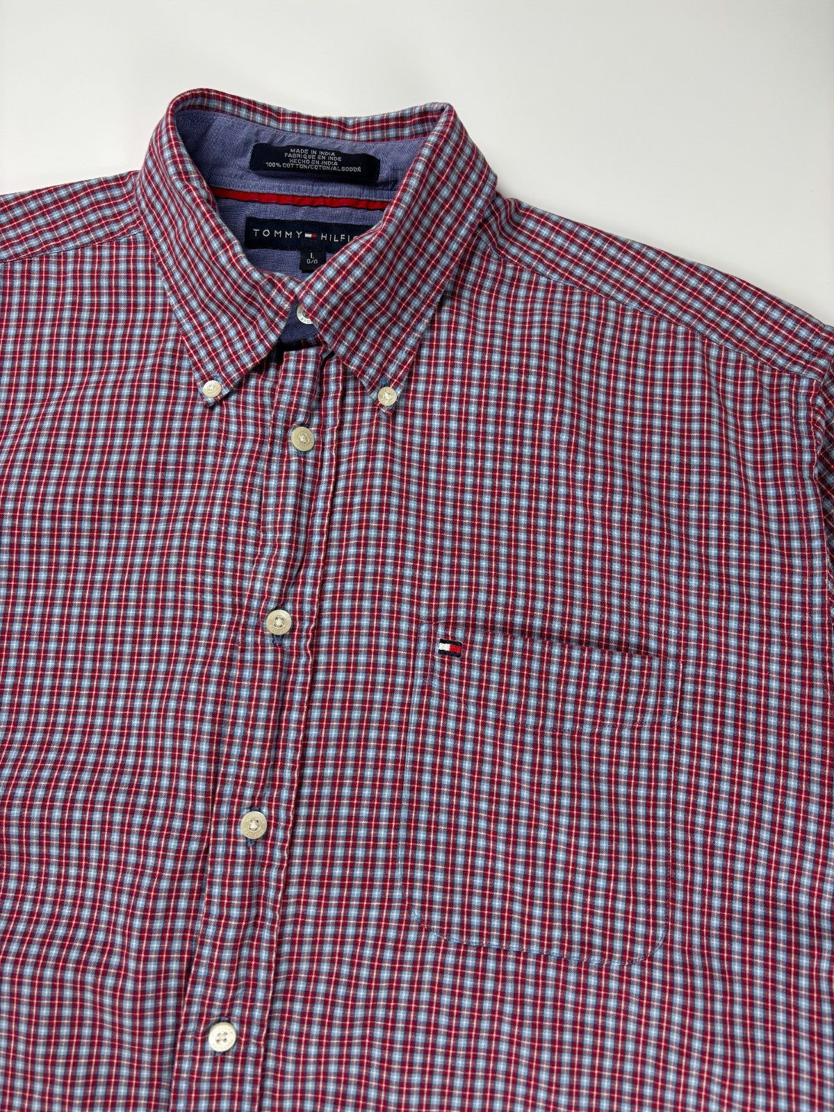 Vintage Tommy Hilfiger Plaid Cropped Button Up Shirt
