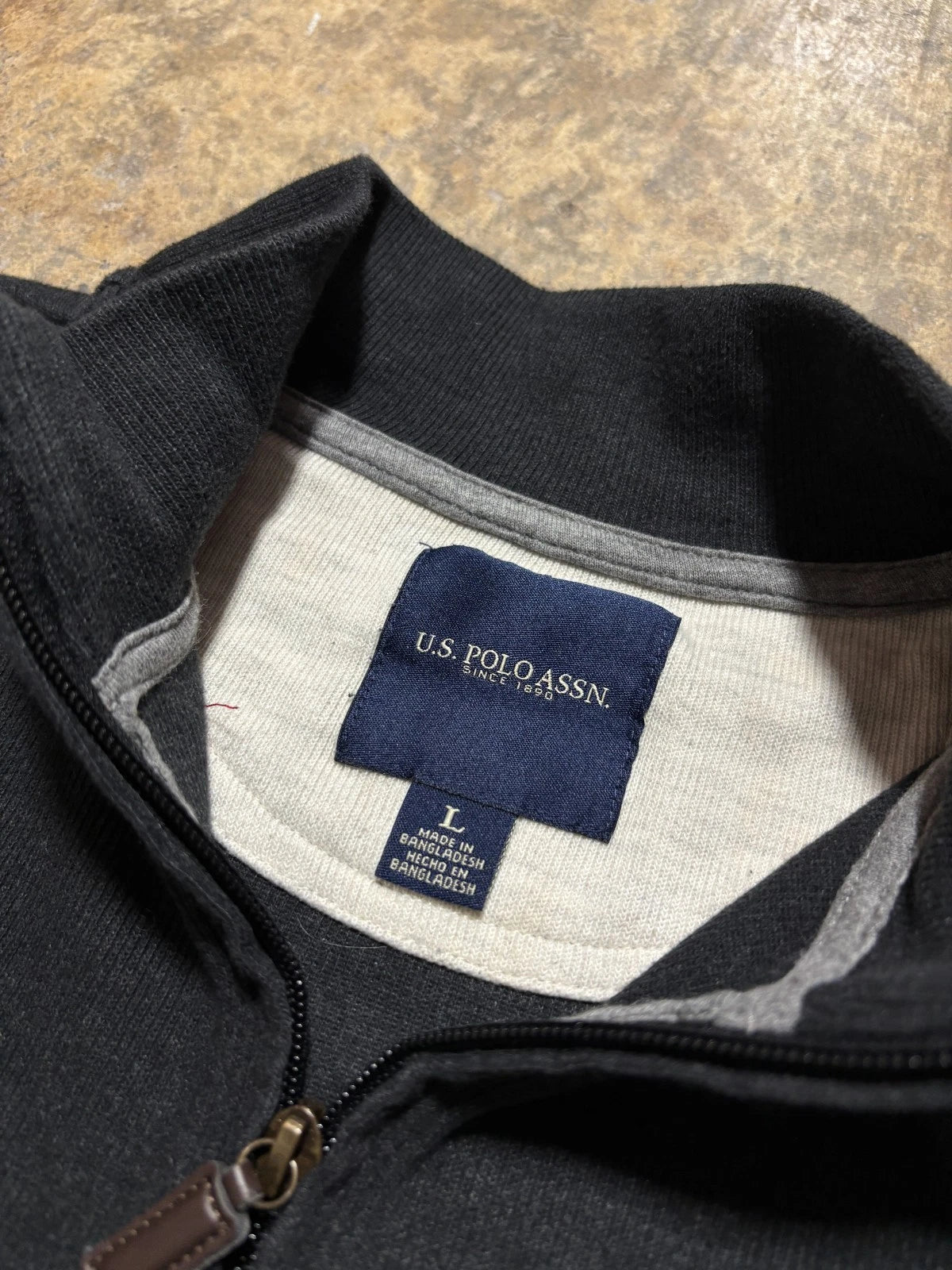 Vintage Polo Quarter Zip Sweater - Size Large - Gray